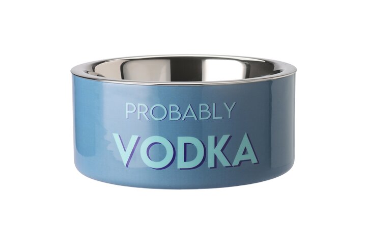 Love Pets, Futternapf, M, Motiv: Probably Vodka, rauchblau