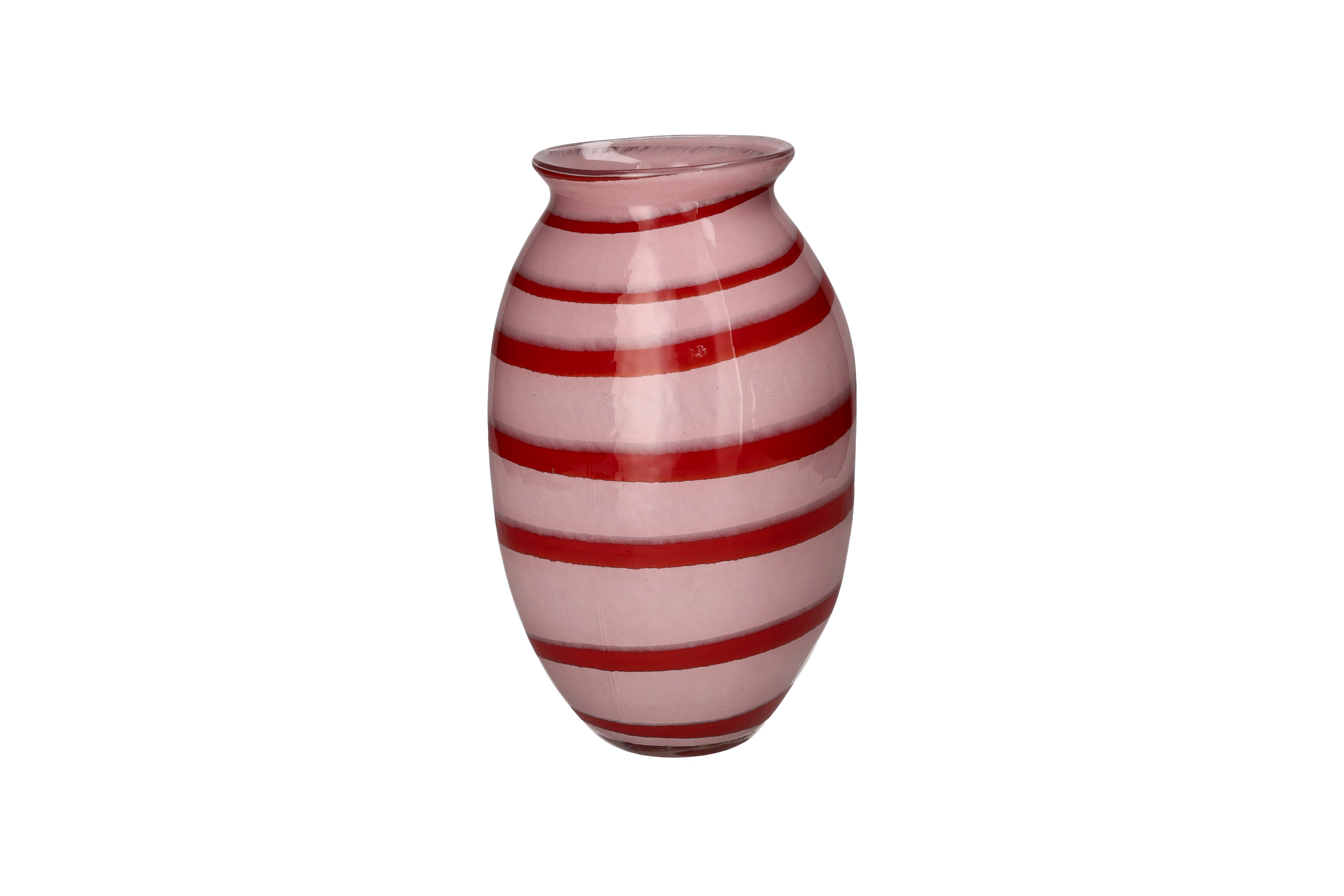 Candy, vase, striped, M, rose, red