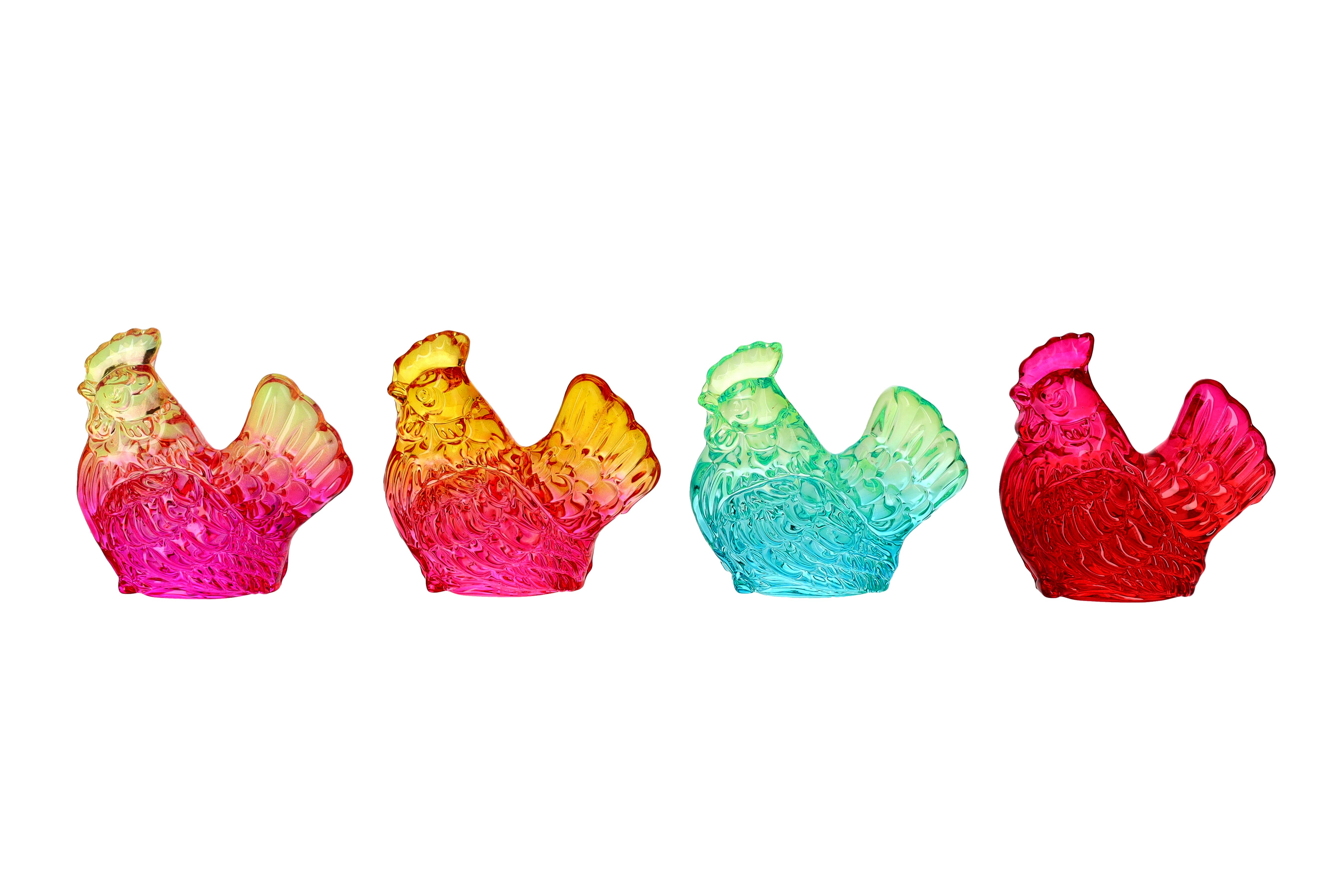 Honey hen, 3D, 4 assorted, neon yellow, neon orange, neon green, neon pink, sprayed