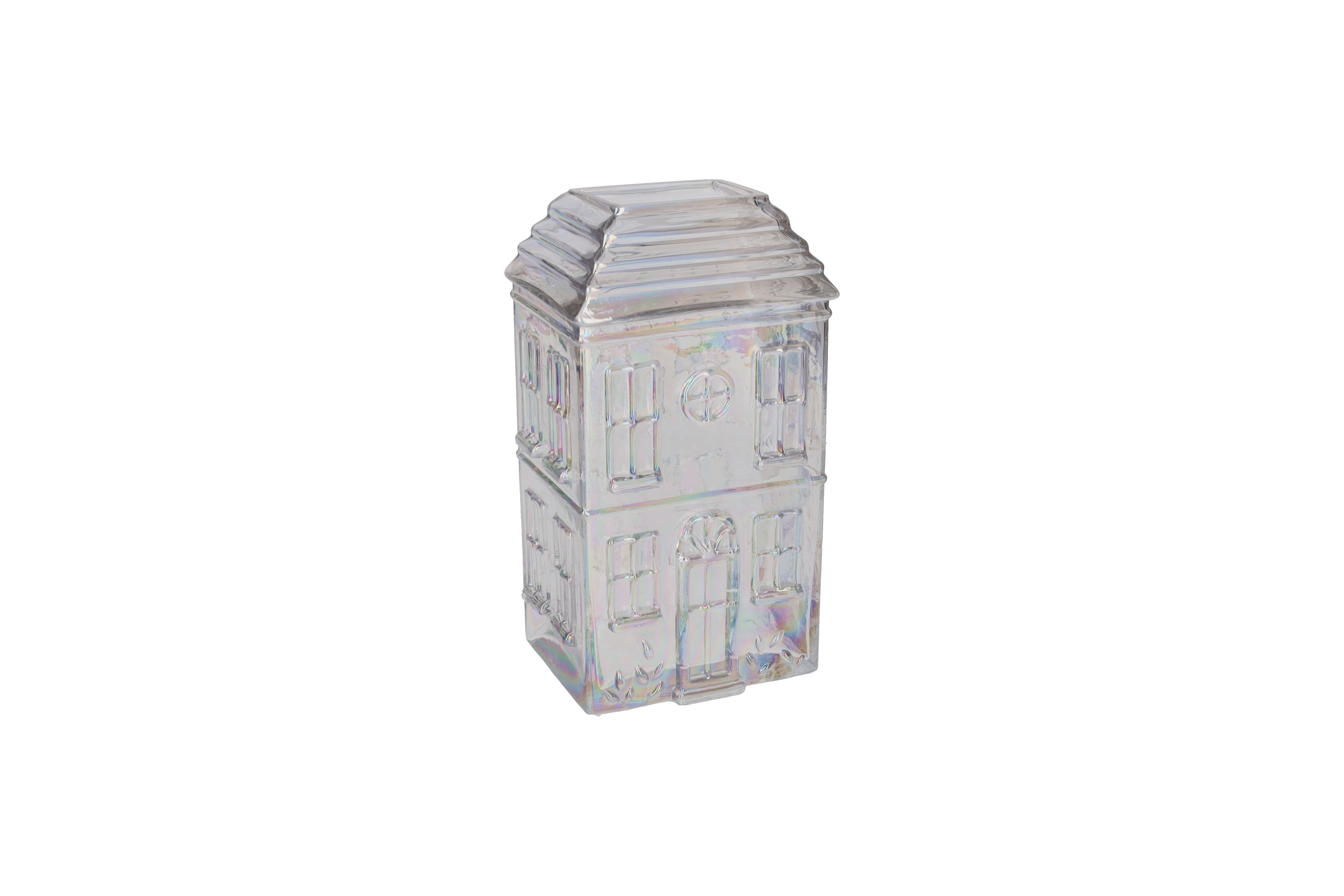 Jacquard, vase house (h25cm), transparent, sprayed