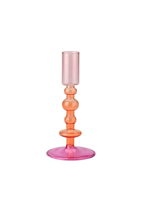 Voile, Kerzenhalter, H15,7cm, Borosilikatglas, rosa/orange/lila, gs