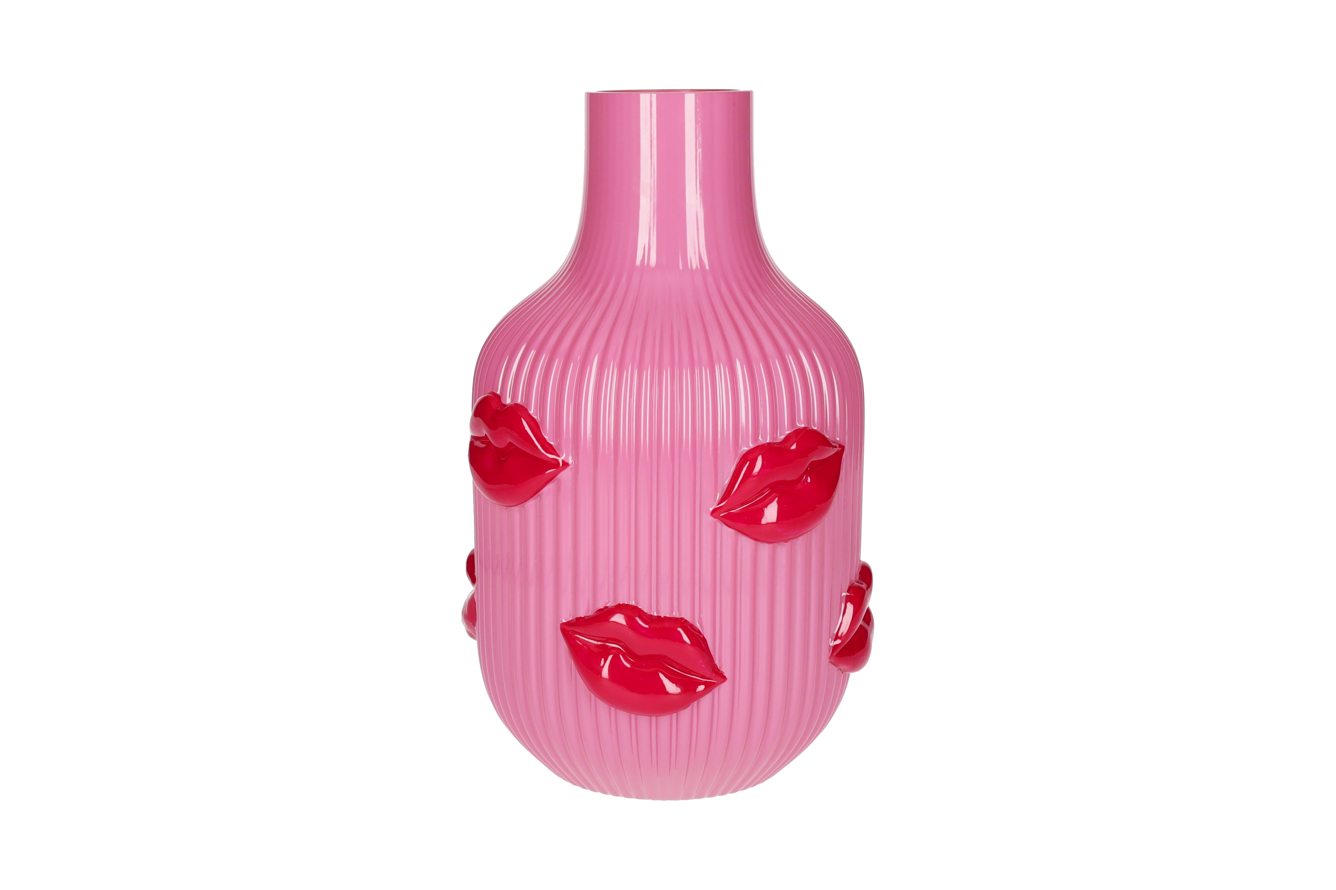 L´amour, Vase, H(25cm), Lippen, rosa, gs