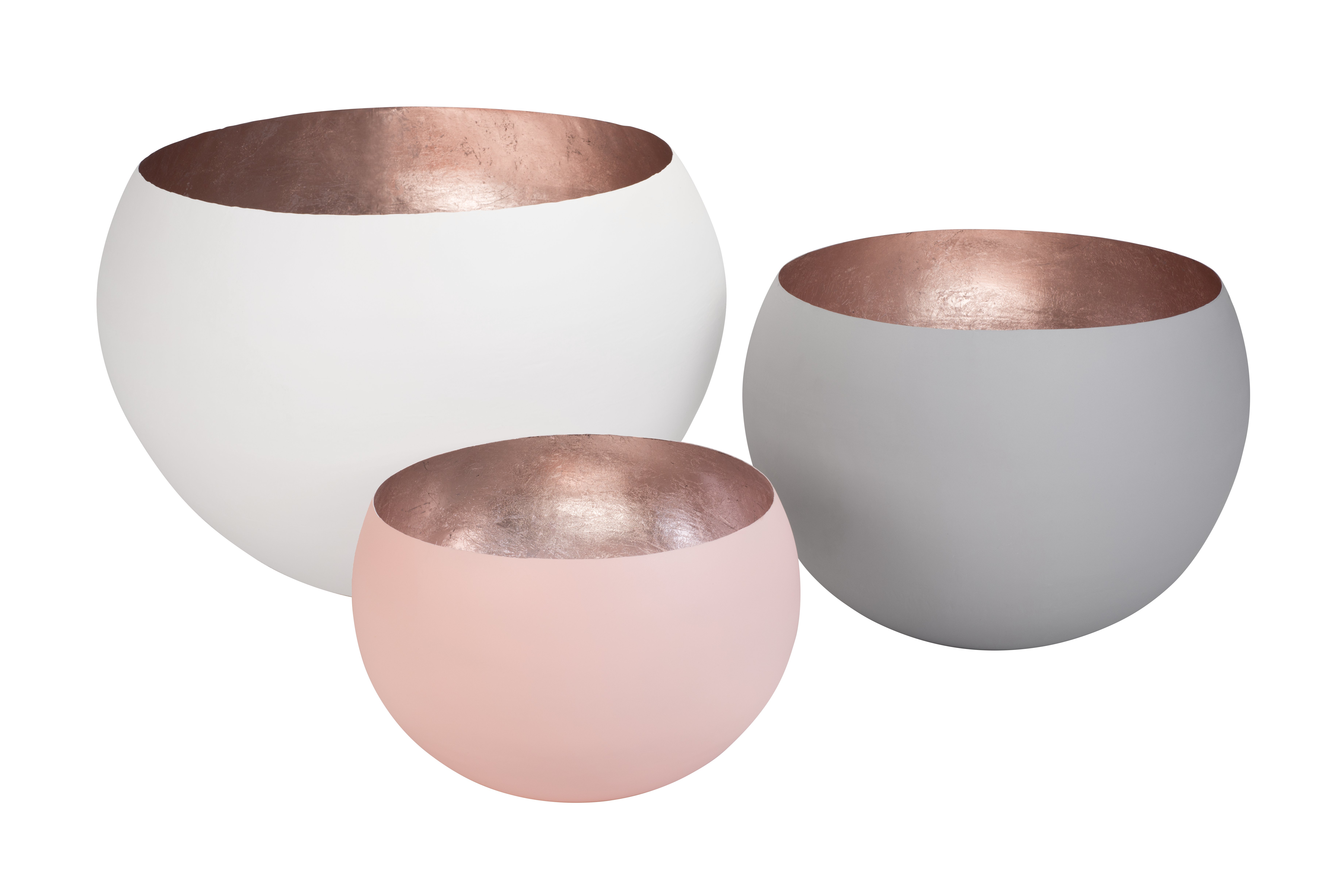 Madras, Windlicht, XXL, 3er Set, weiss/grau/blush/rosé
