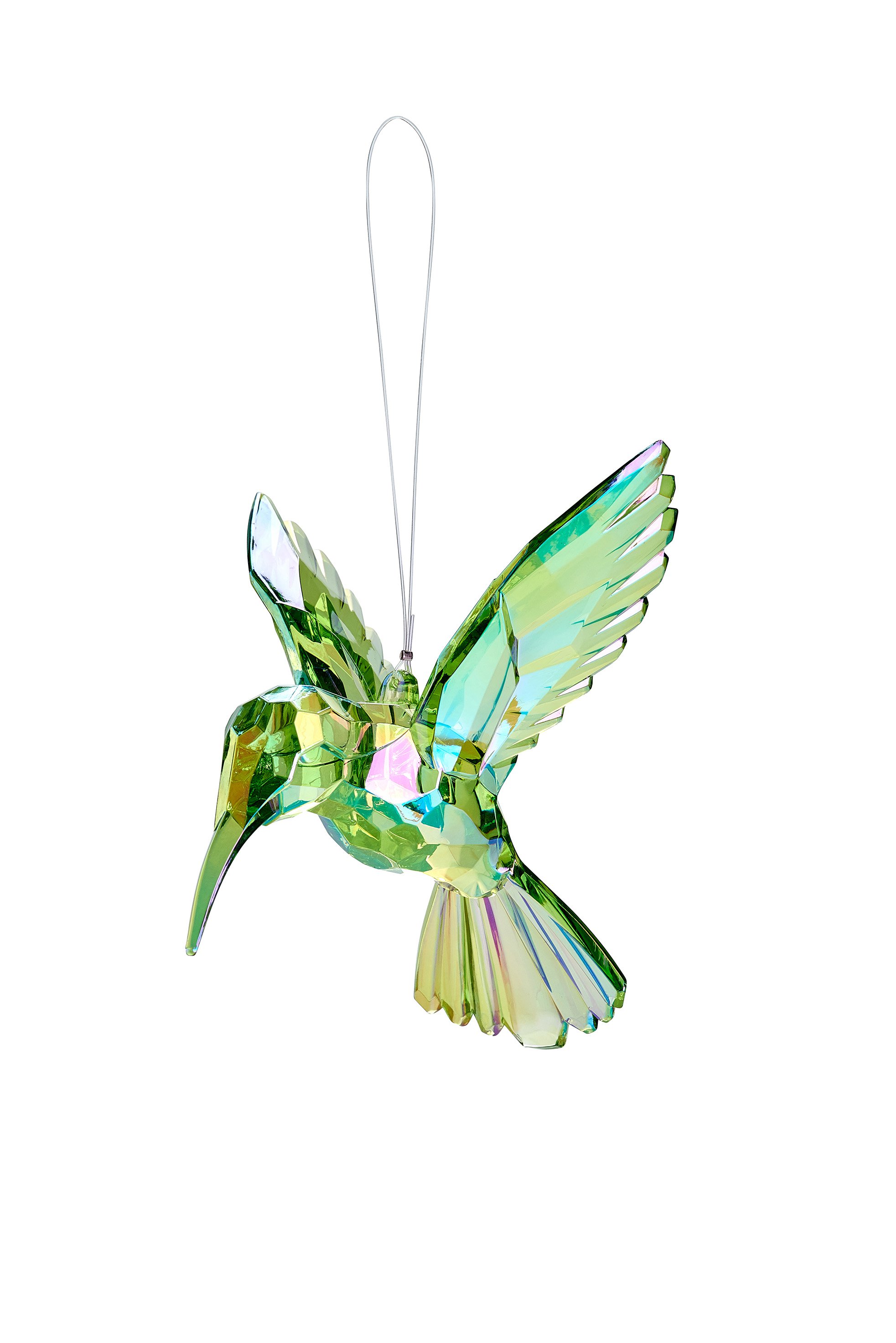 Birds,colibri, 3 assorted, L10cm, clear/green/smoke