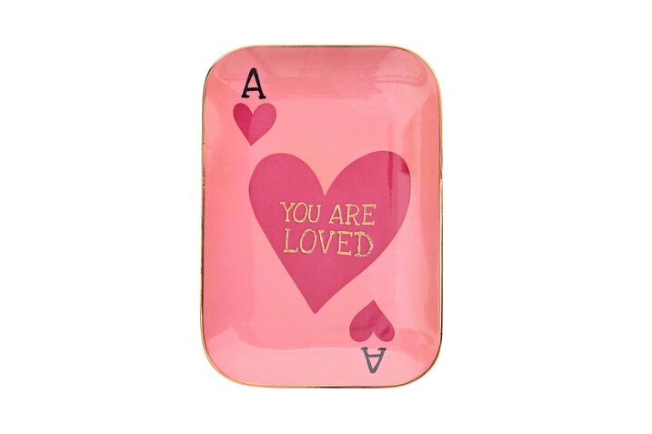 Love Plates, Deko-Teller M, Porzellan, Motiv: You are loved, rosa