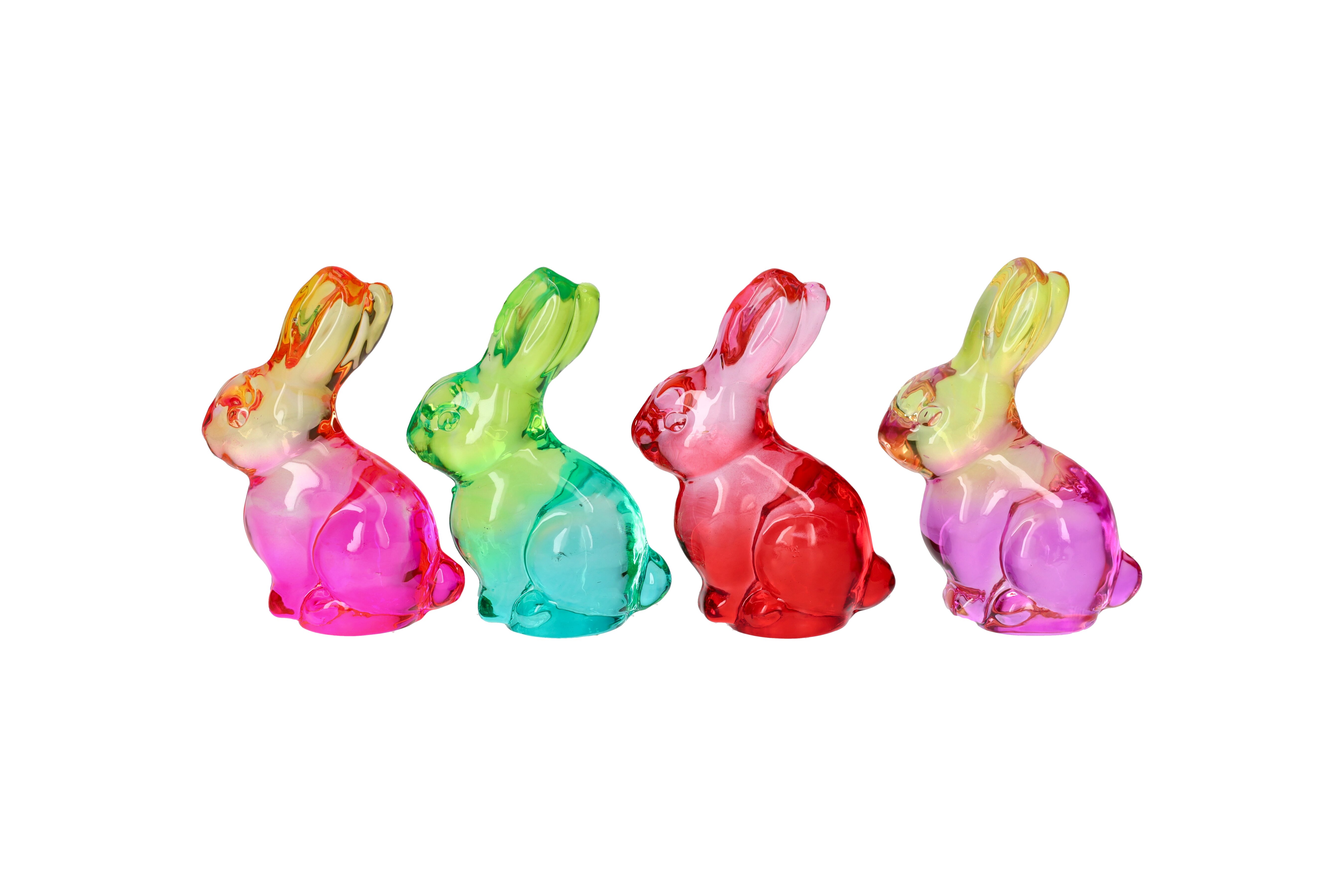 Honey Bunny, bunny, assorted of 2pcs., neon pink/neon yellow/ neon green/ neon orange, sprayed