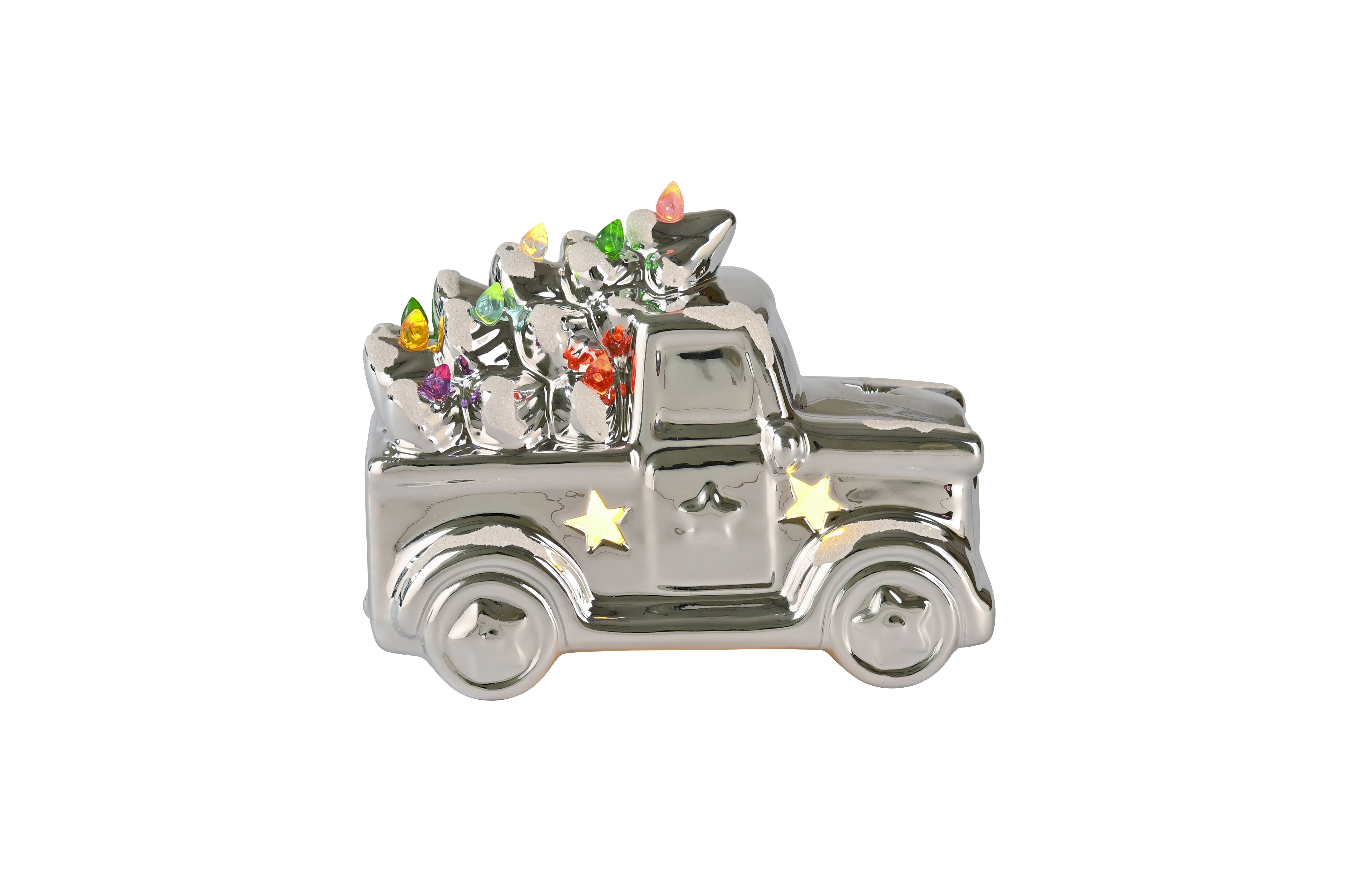 Luce, truck with led, porcelain, silver