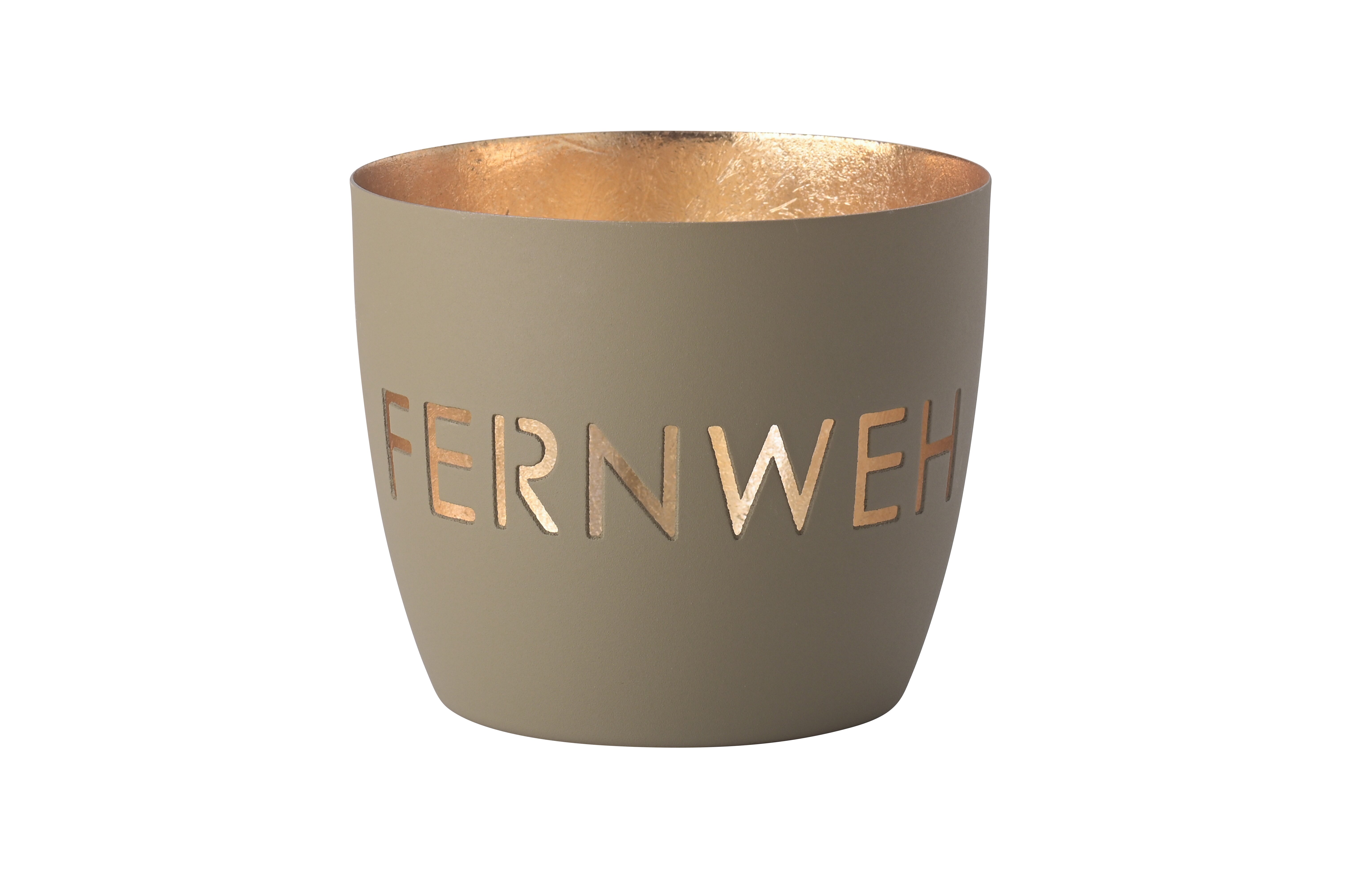 Madras, Windlicht, M, Motiv: Fernweh, sandstone/gold