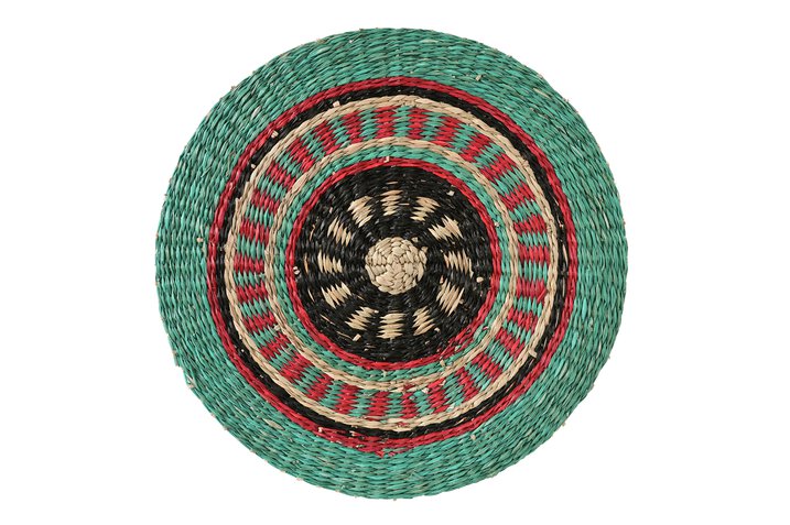 Boathouse, place mat, round, D38cm, green/red/black