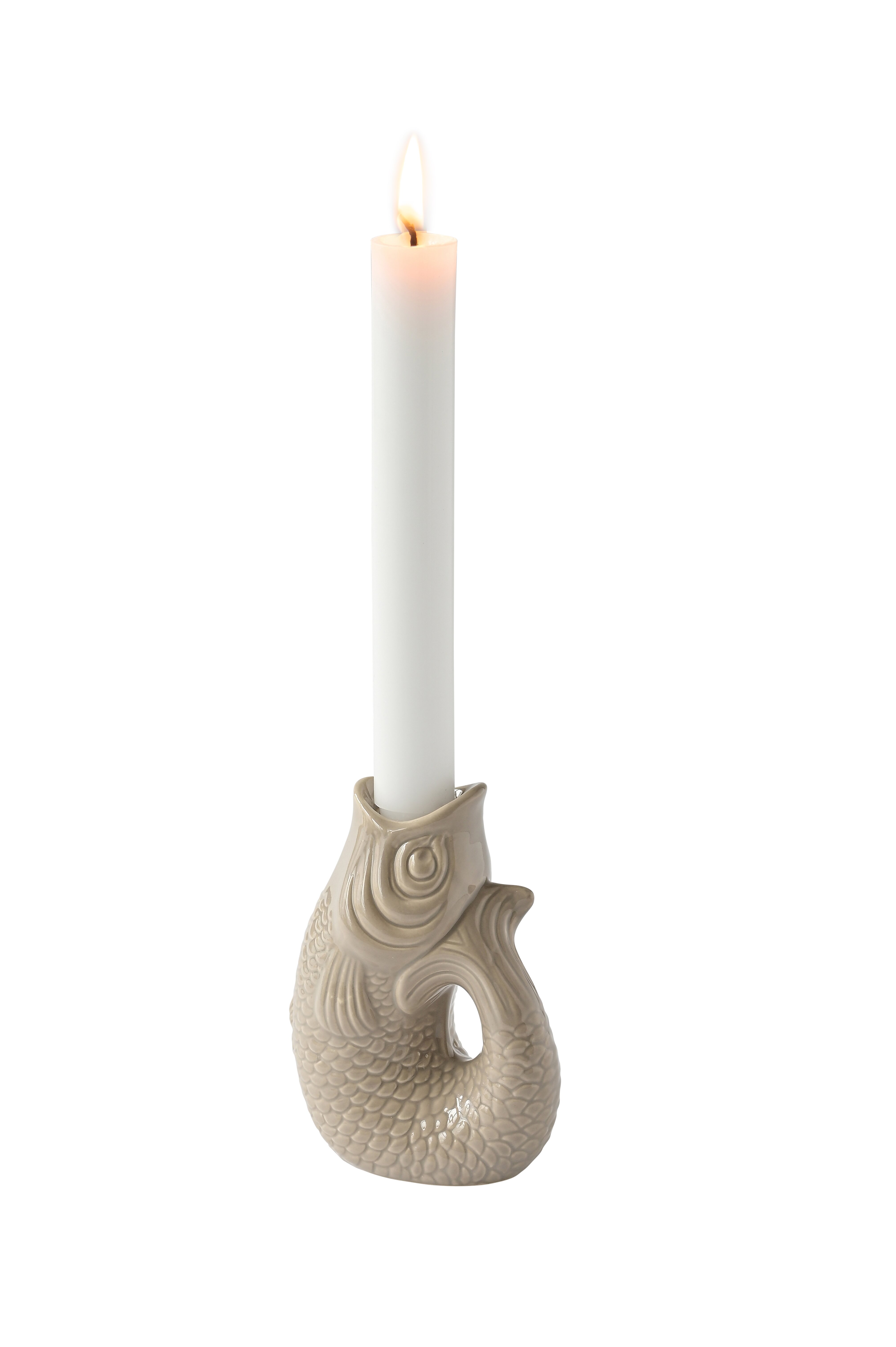 Monsieur Carafon, Fisch, Kerzenhalter XS(H12,7 cm), sandstone