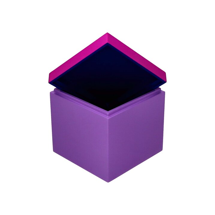 Neo, Box, S(13x13x13cm), 3 farbig, dunkelblau/neon lila/lila