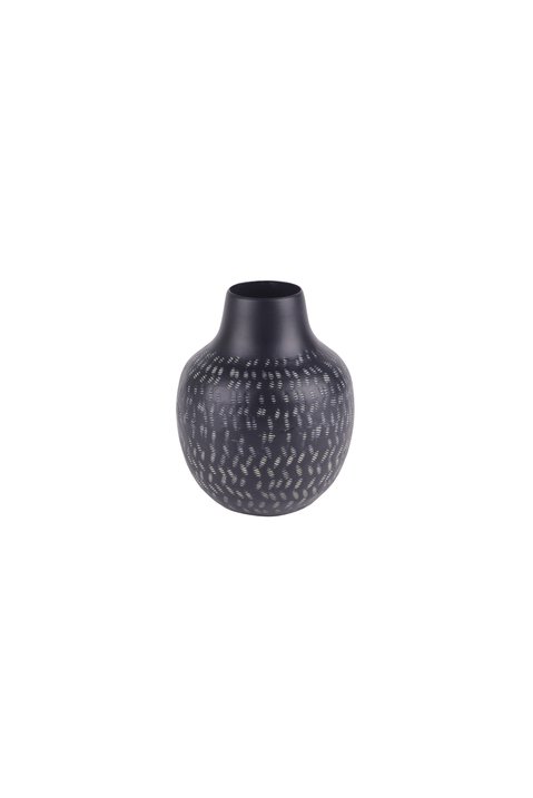 Epoca, Metallvase, mit Hals, schwarz