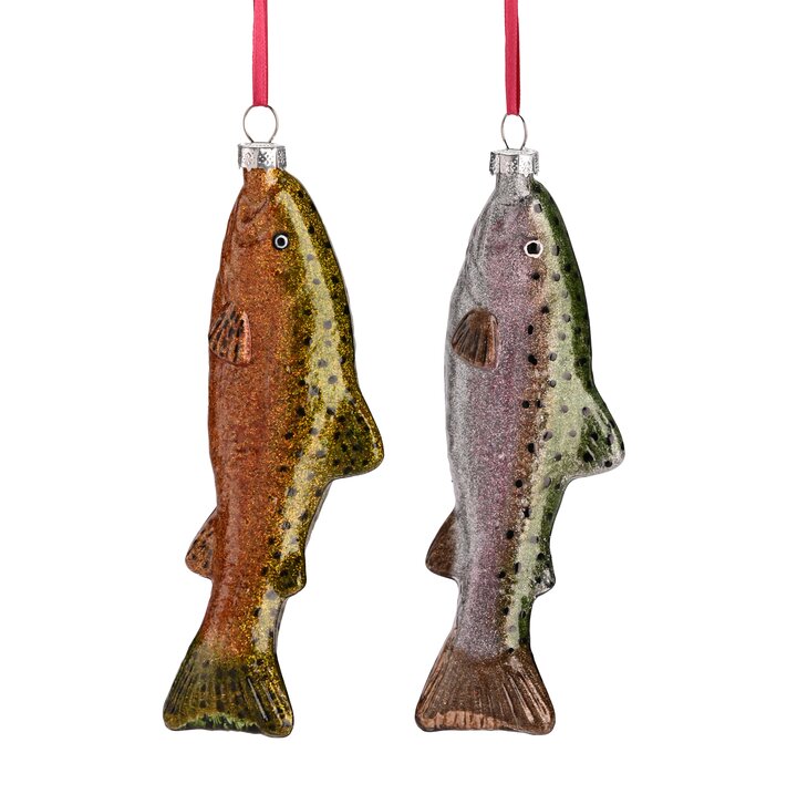 Hänger Fisch, 2fach sortiert, Glitzer, mehrfarbig