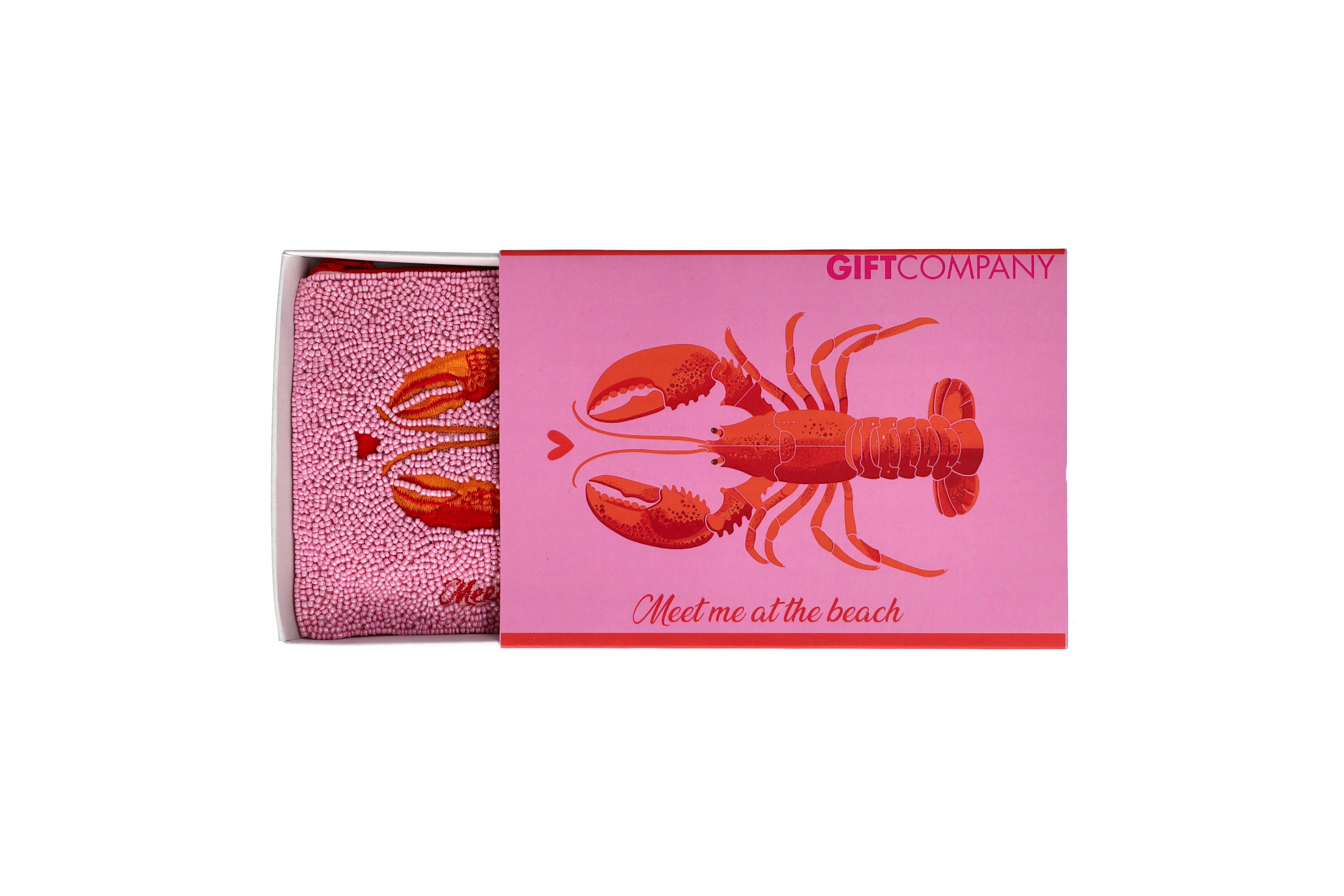 Elodie, cosmetic bag, M, motive: lobster, pink