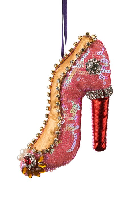 Hänger High Heel, Stoff, rosa