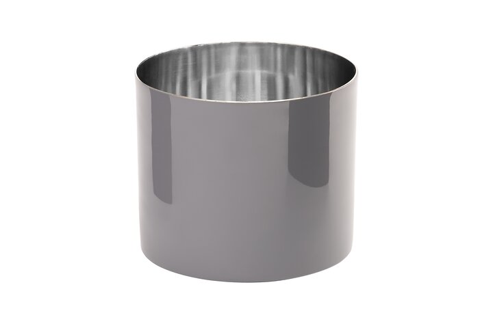 Saigon, votive L, enamel, stainless, cool gray/silver