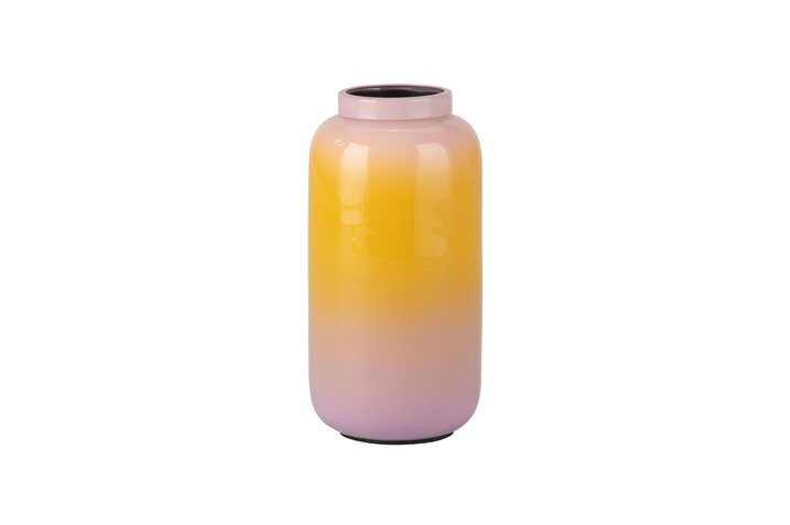 Saigon, Vase mit Metallring, XS( H18cm), Farbverlauf,  rosa/orange/flieder