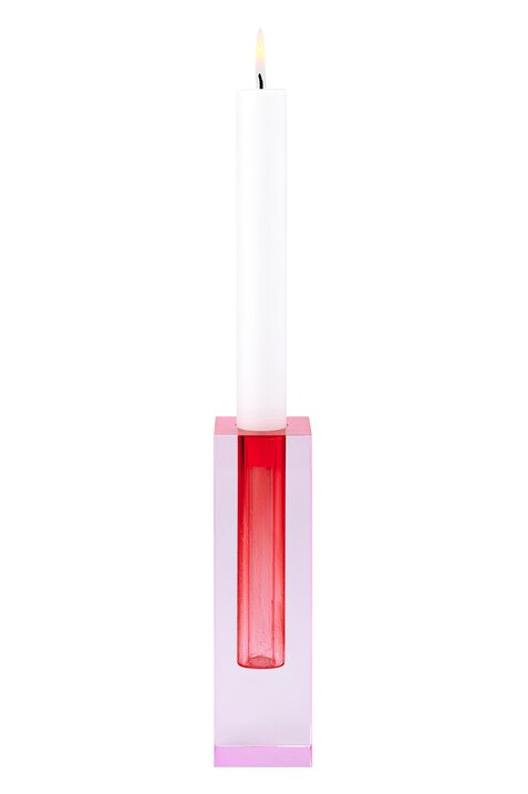 Sari,  Kristallglas Vase H17cm, pink/rot, gs