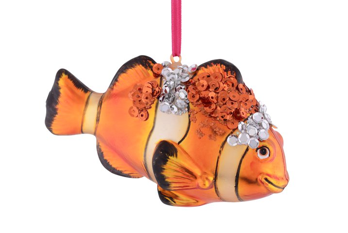 hanger clownfish, glitter, orange/gold