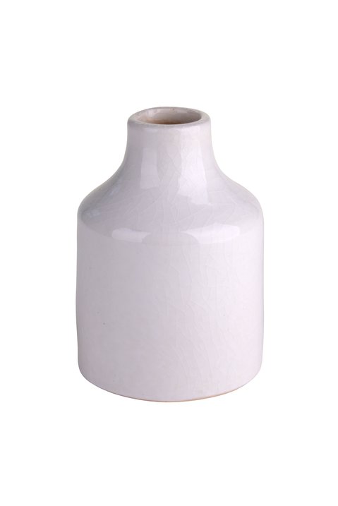 Fleury, vase S, ceramic, bottle shape, white