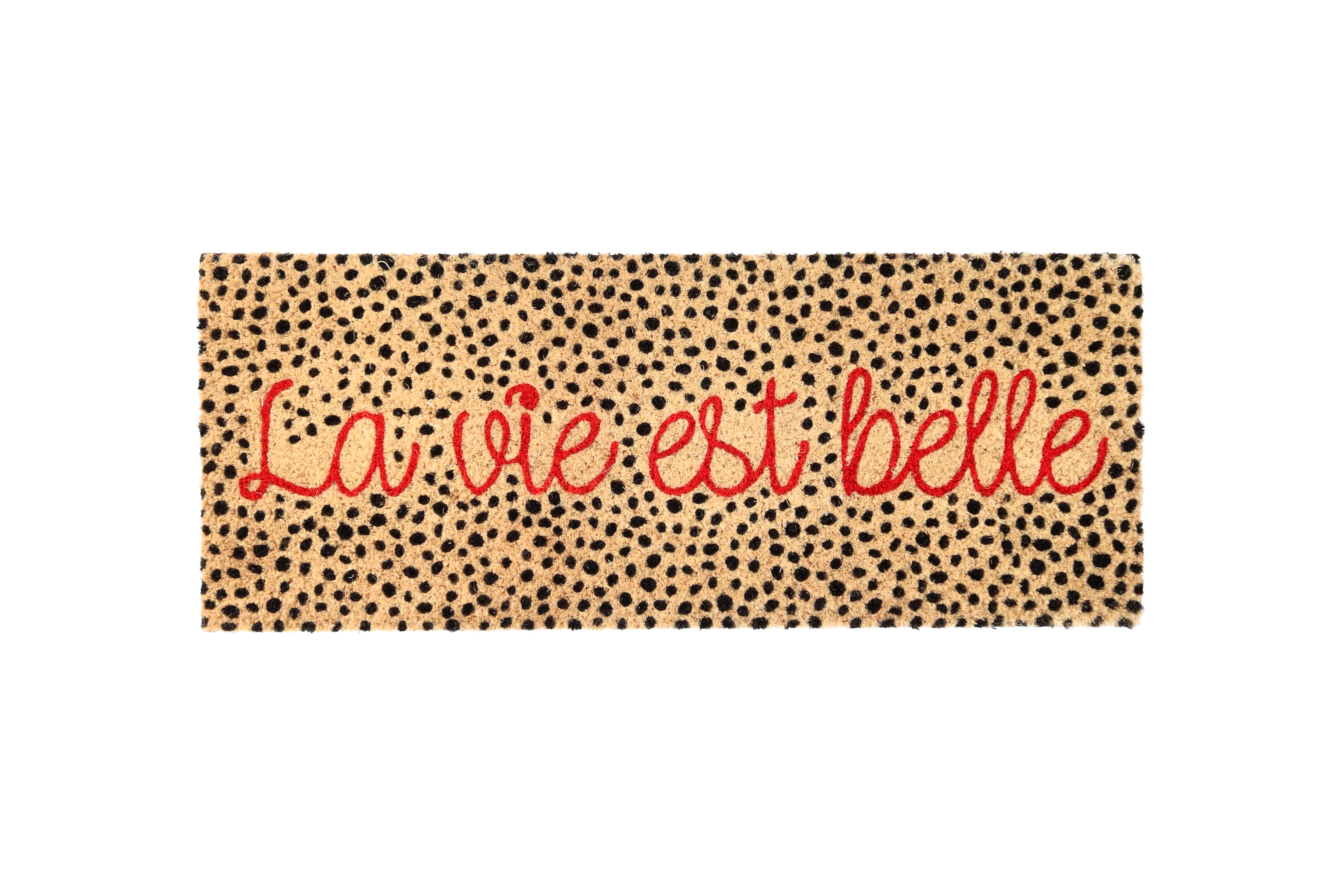 Fussmatte: Motiv: La vie est belle, beige