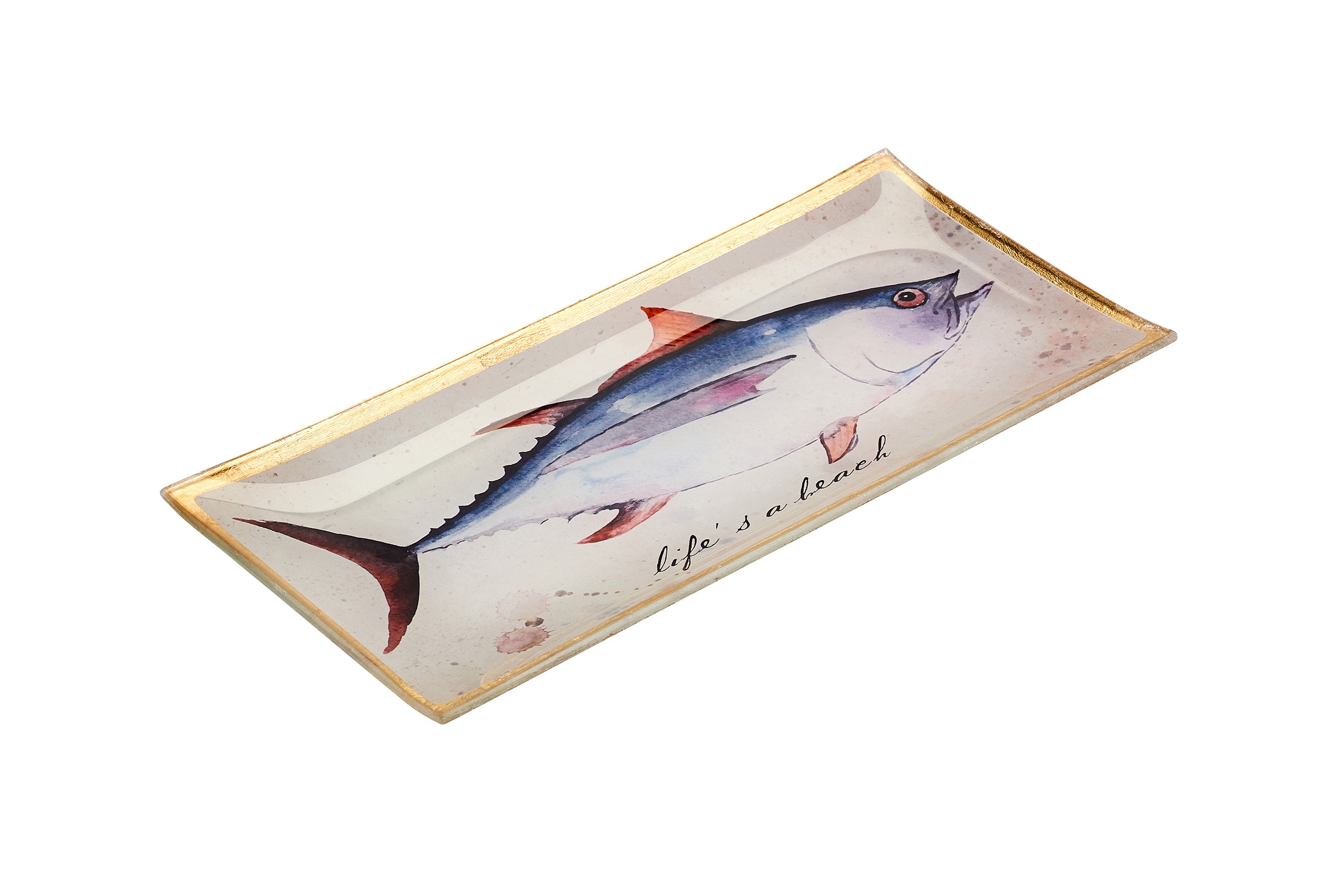 Love Plates, Glasteller, L, Life´s a beach, beige