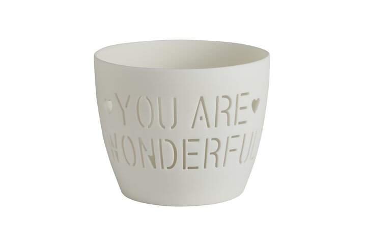 Agra, votive, You are wonderful, porcelain, white