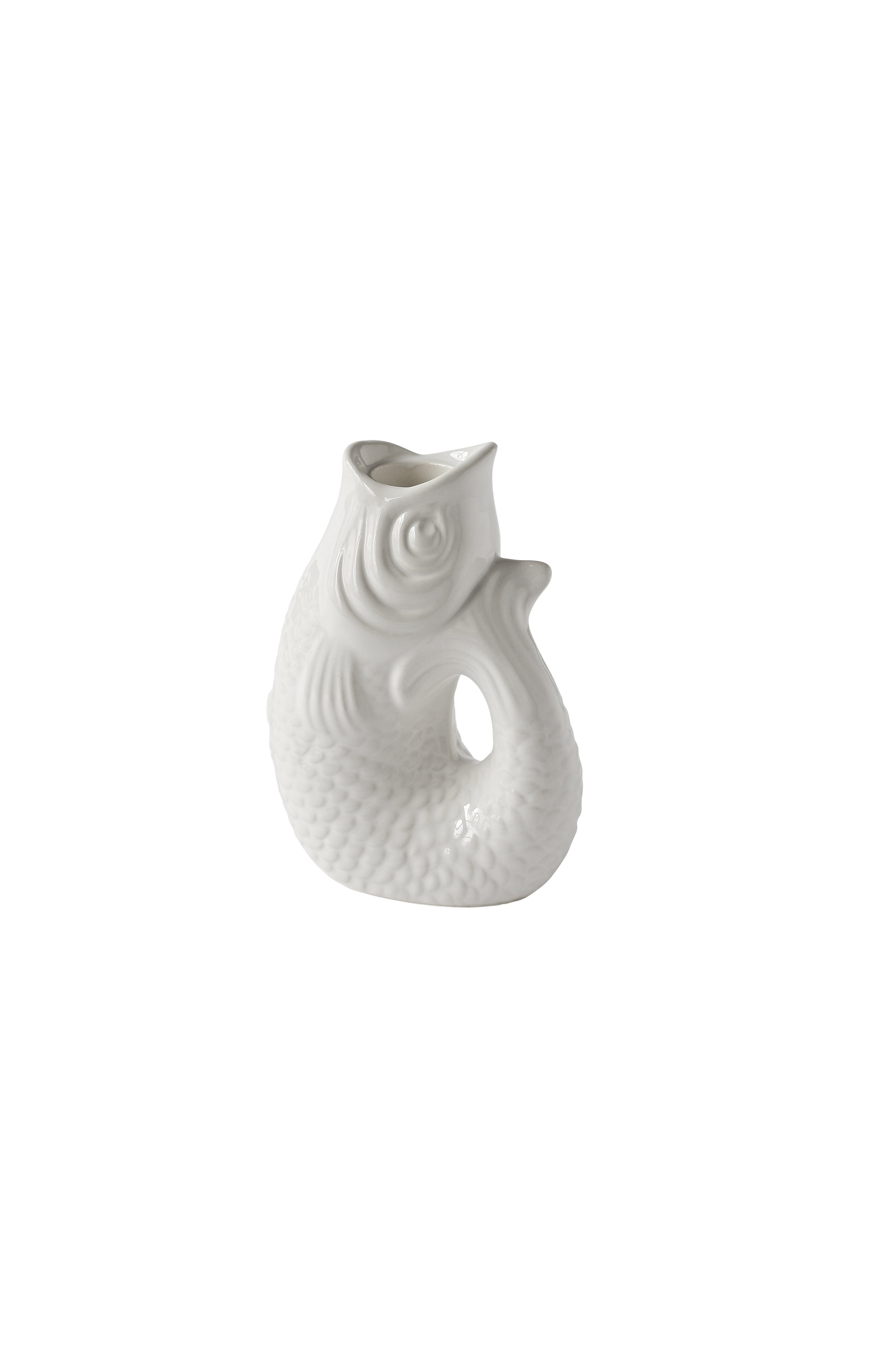 Monsieur Carafon, Fisch, Kerzenhalter XS(H12,7 cm),weiß