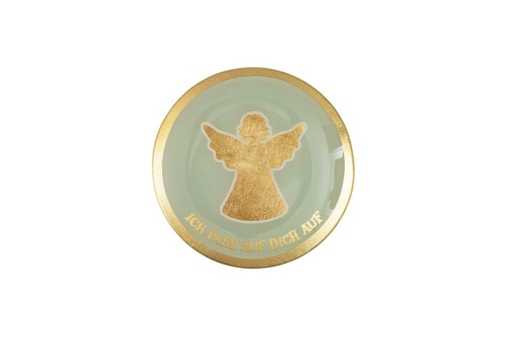 Love Plates, Glasteller M, Engel, rund,  weiß