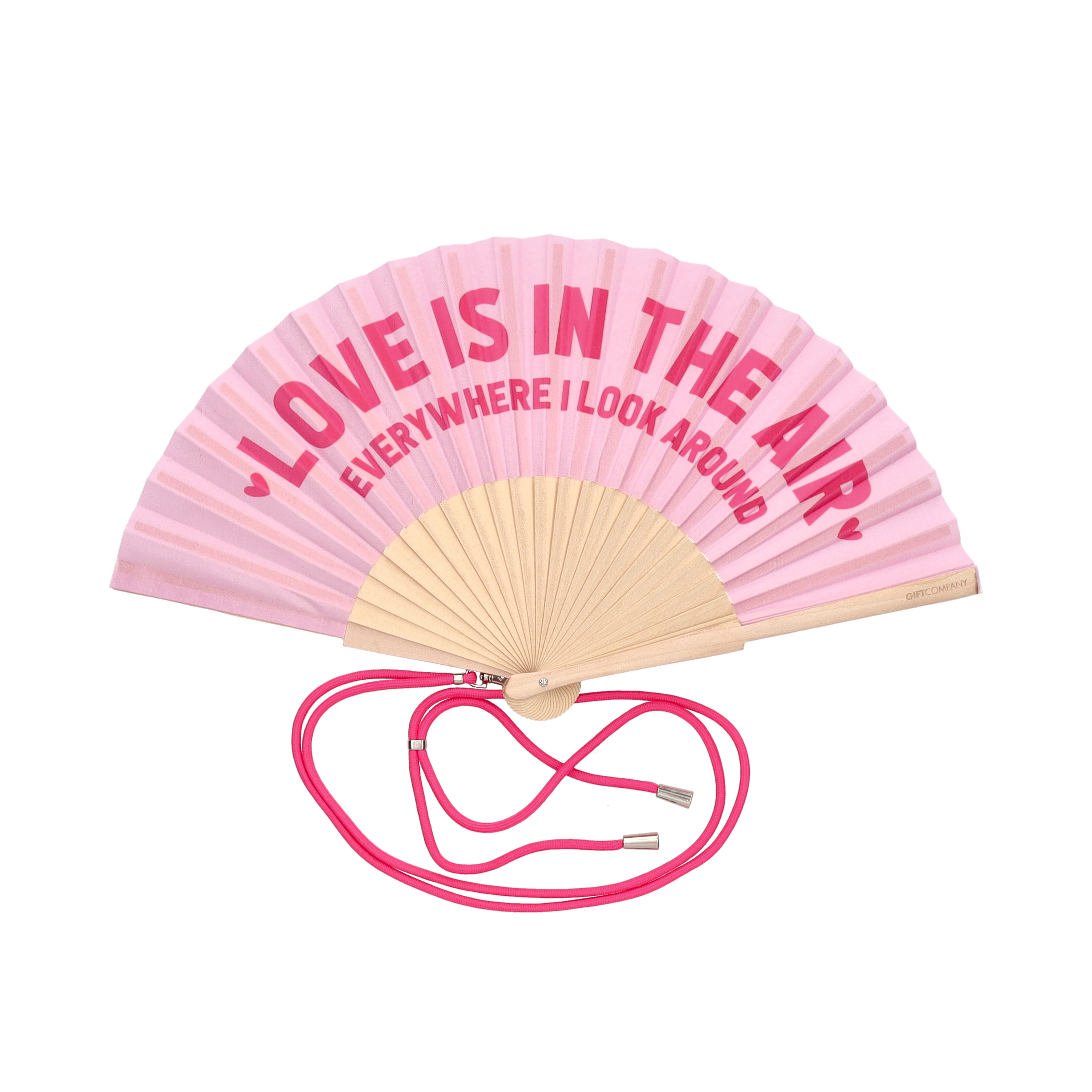 Fififan, Fächer, 23cm, Motiv: Love is in the Air, rosa