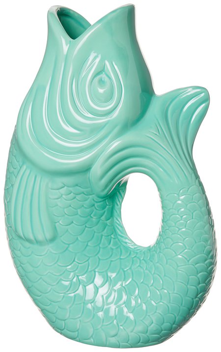 Monsieur Carafon, Fish, Vase, L, mint cream, 2,7 litre