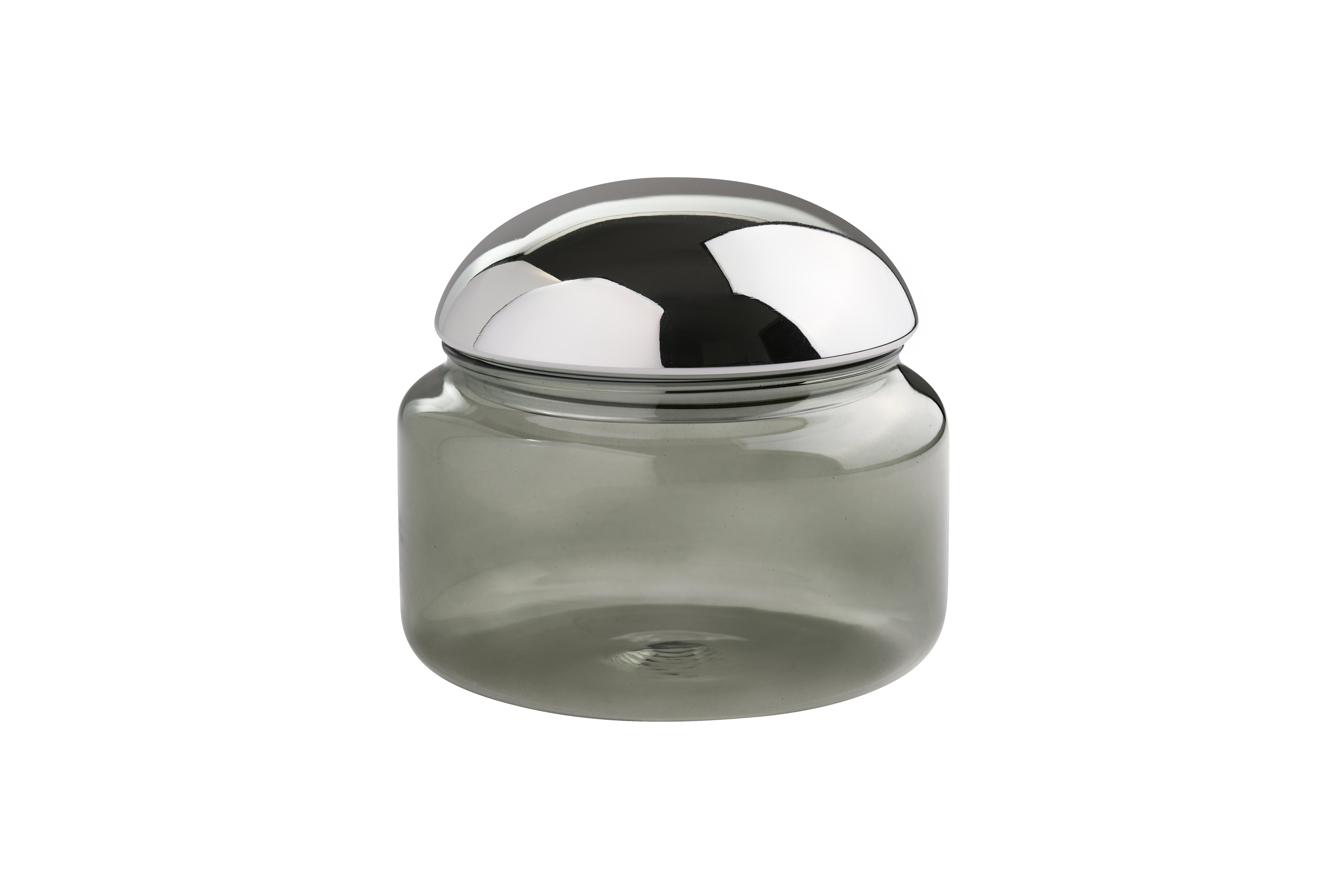 Voile, Glasdose, L, Borosilikatglas, grau/silber, gs
