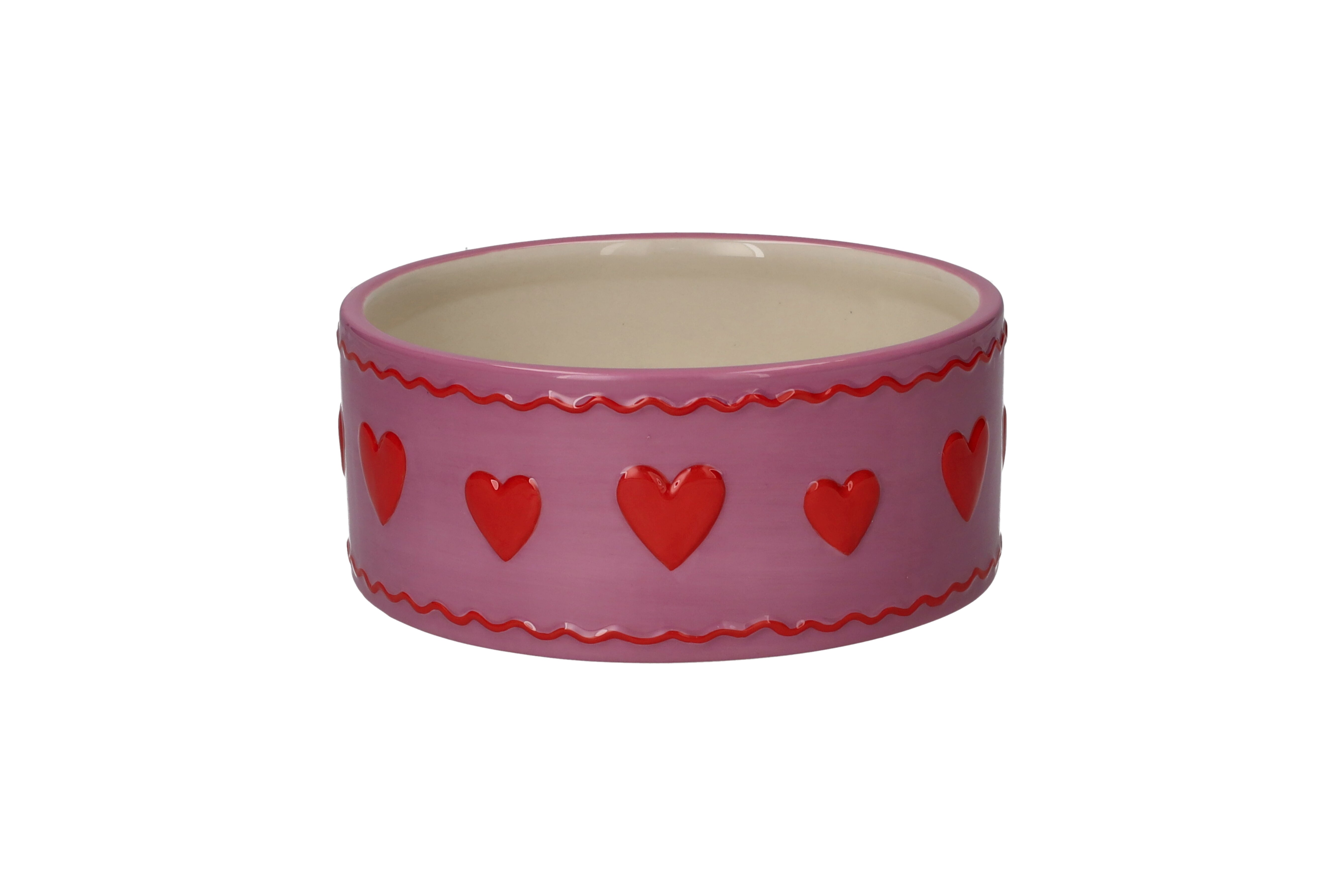 Love Pets, Futternapf, S, Motiv: Herzen, rosa