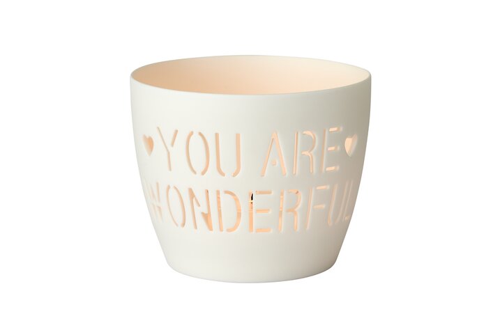 Agra, votive, You are wonderful, porcelain, white