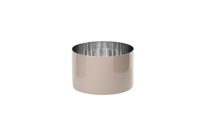 Saigon, Windlicht S, Emaille, Edelstahl, sandstone/silber