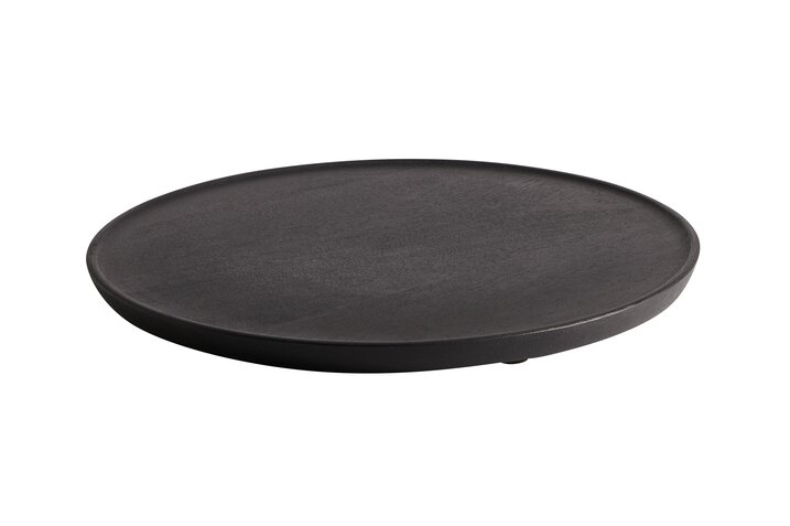 Bento, tray, M, mango wood, round, black