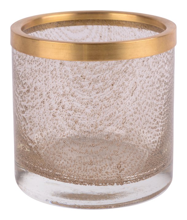 flagon, votive bubbles M w/golden rim, grey, solid