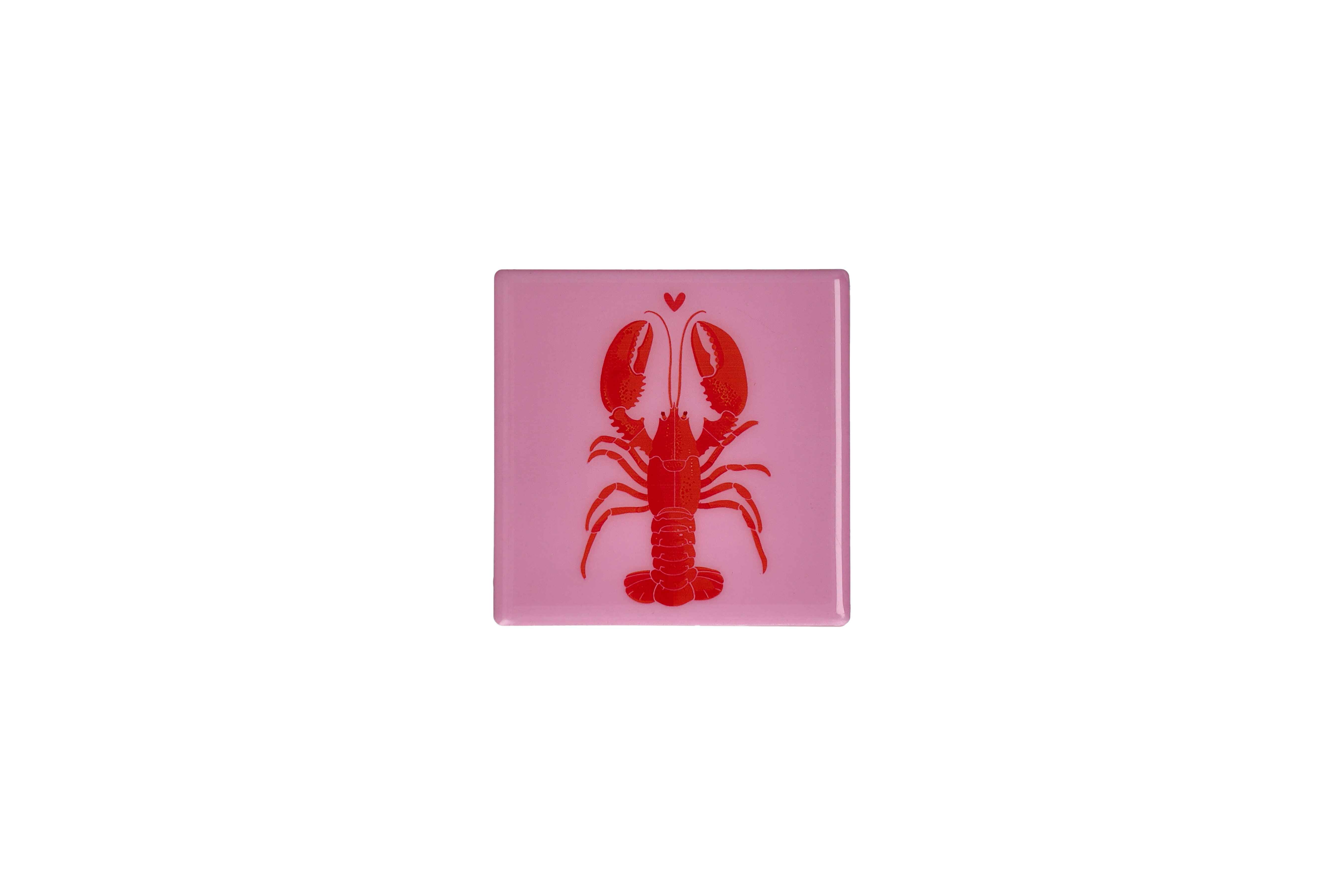 Love Tiles, Untersetzer, Motiv: Hummer, rosa