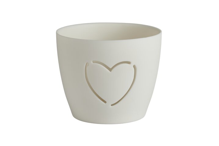 Agra, votive, heart, porcelain, white