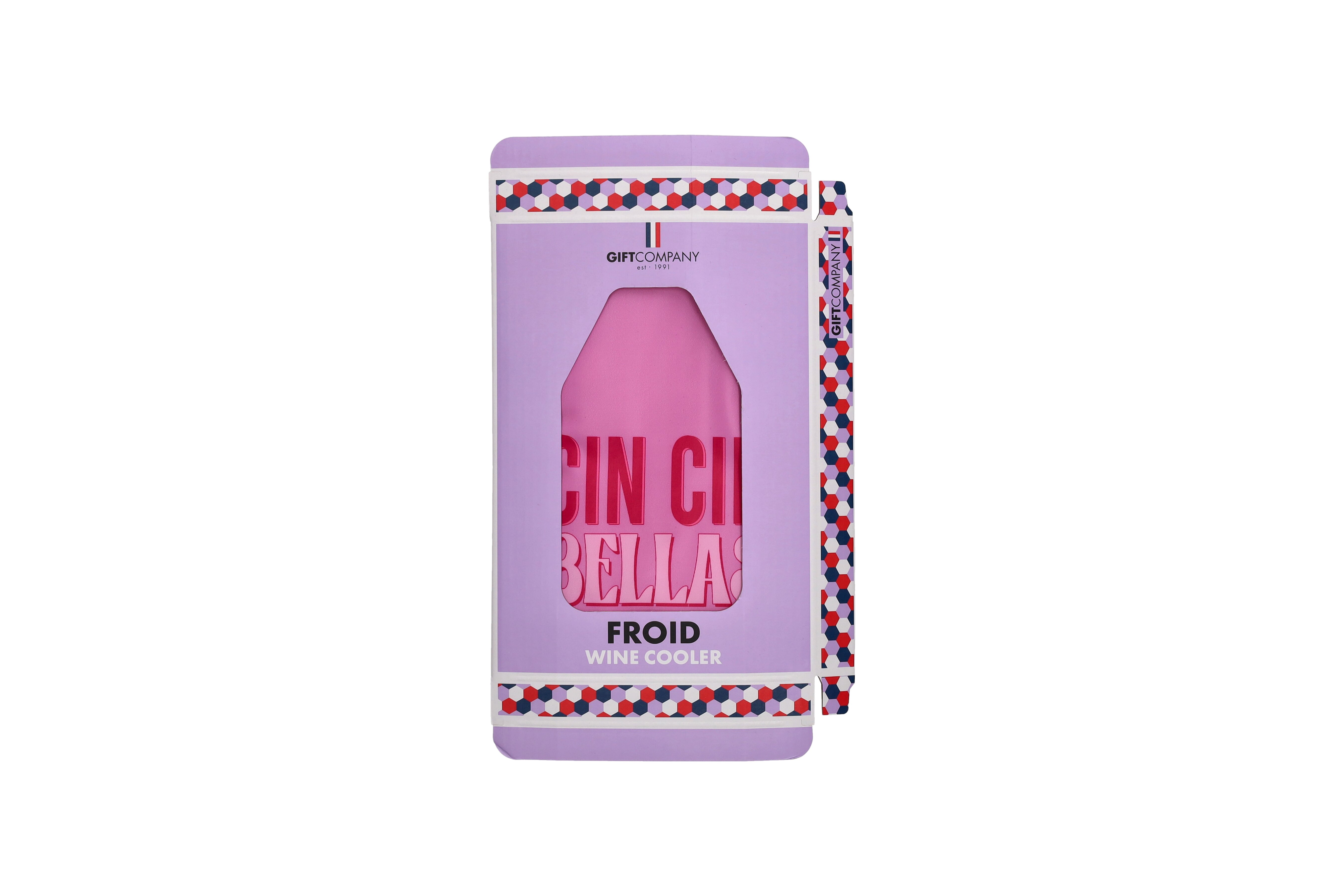 Froid, Kühlmanschette, Motiv: Cin Cin Bellas, Salute Ragazzi, rosa/ türkis