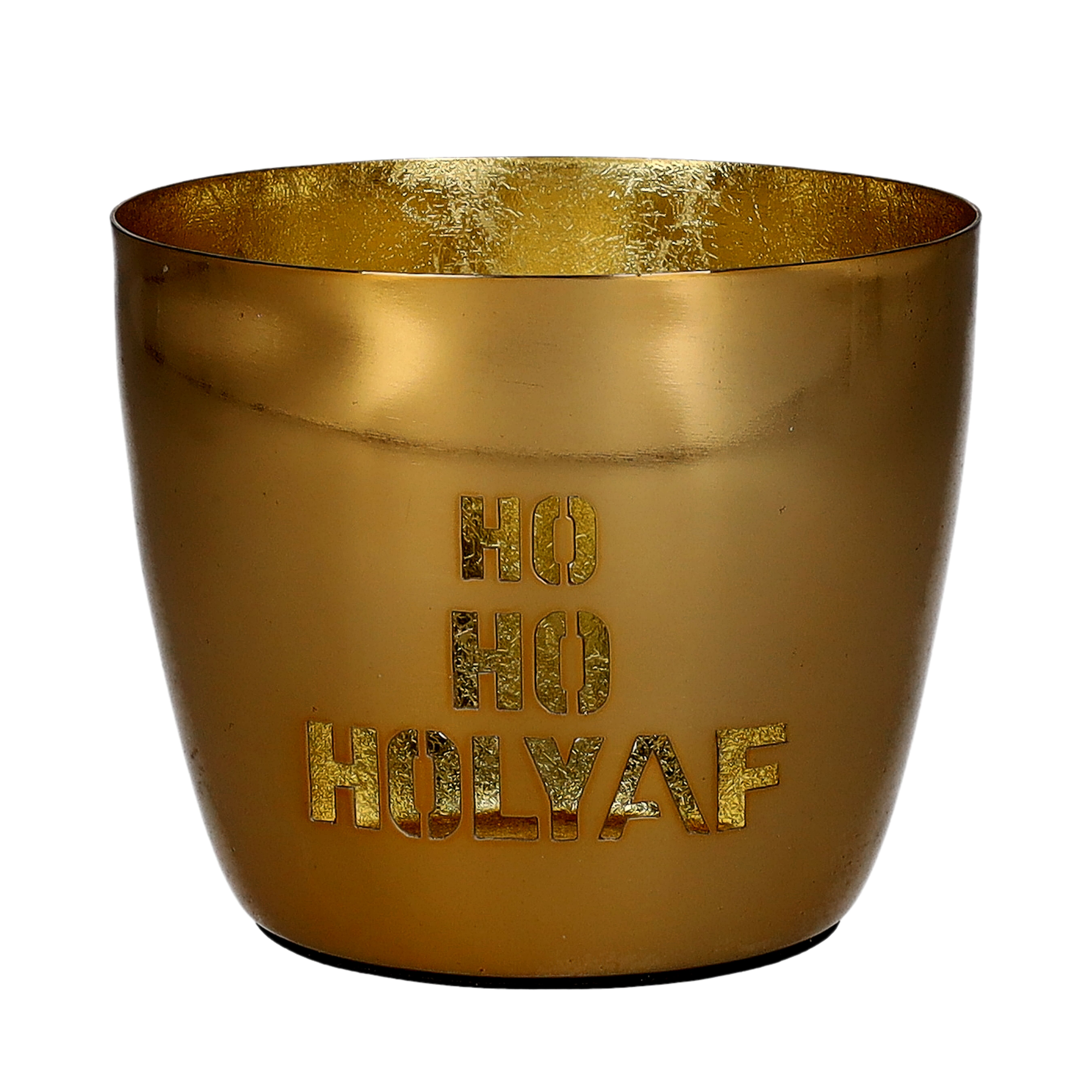 Madras, Windlicht, M, Motiv: Ho ho holyaf, gold