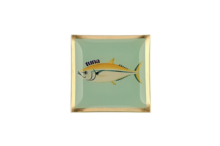 Love Plates, Glasteller S, Thunfisch, mint