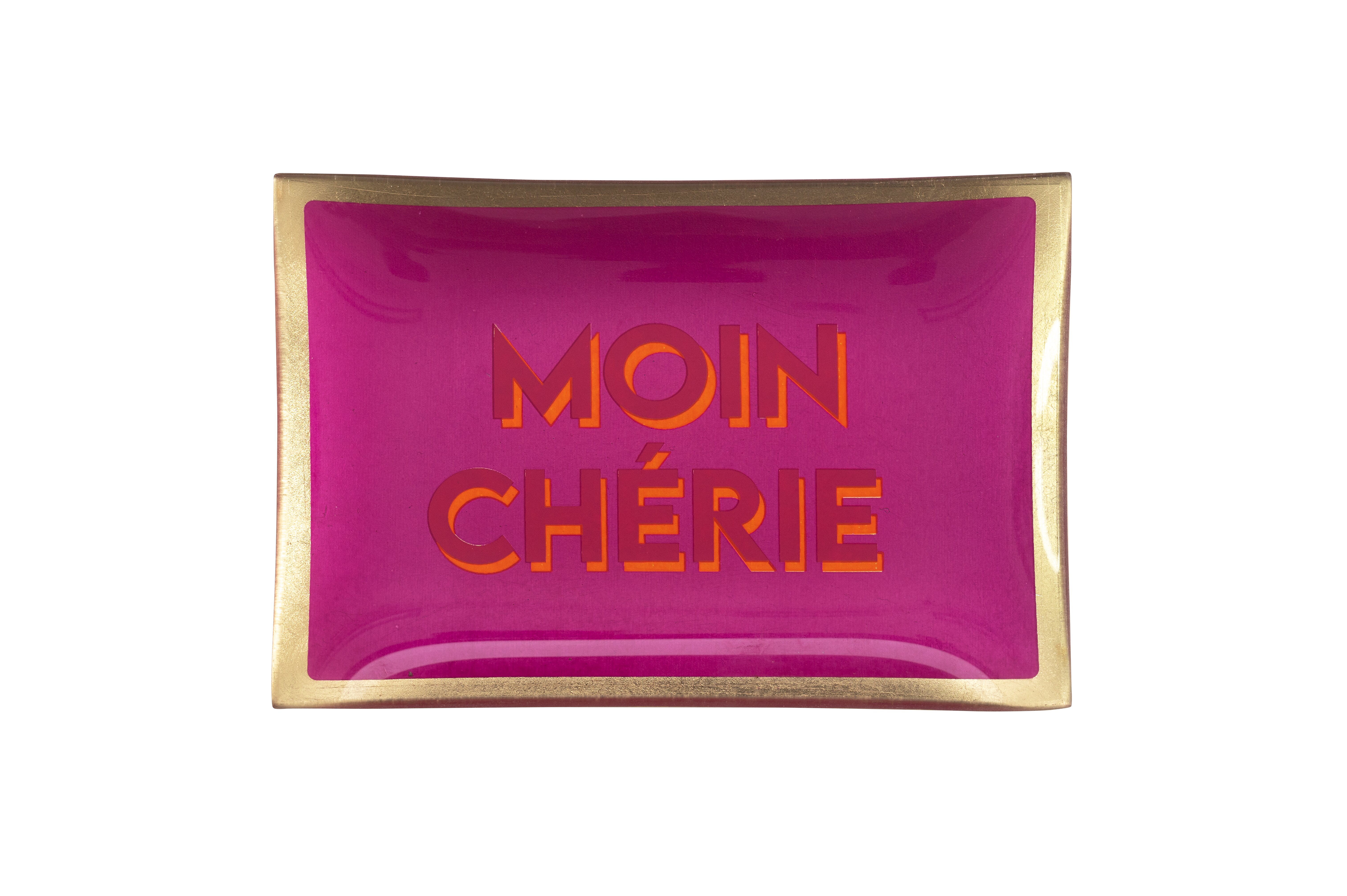 Love Plates, Glasteller M, Moin Chérie, neon fuchsia