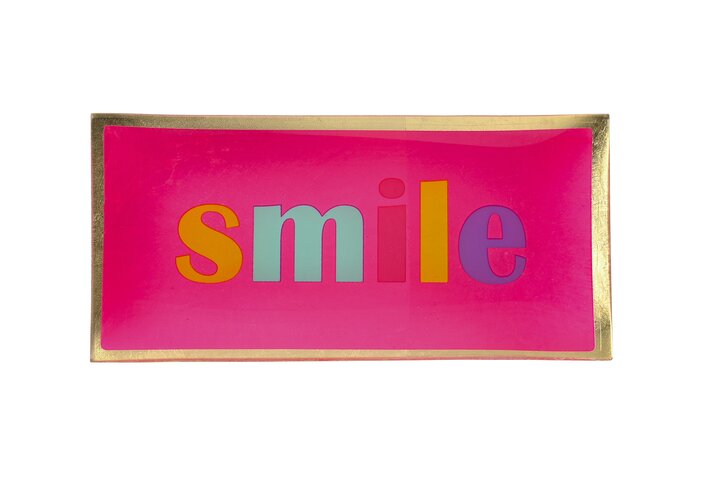 Love Plates, Glasteller, L, Smile, neon pink