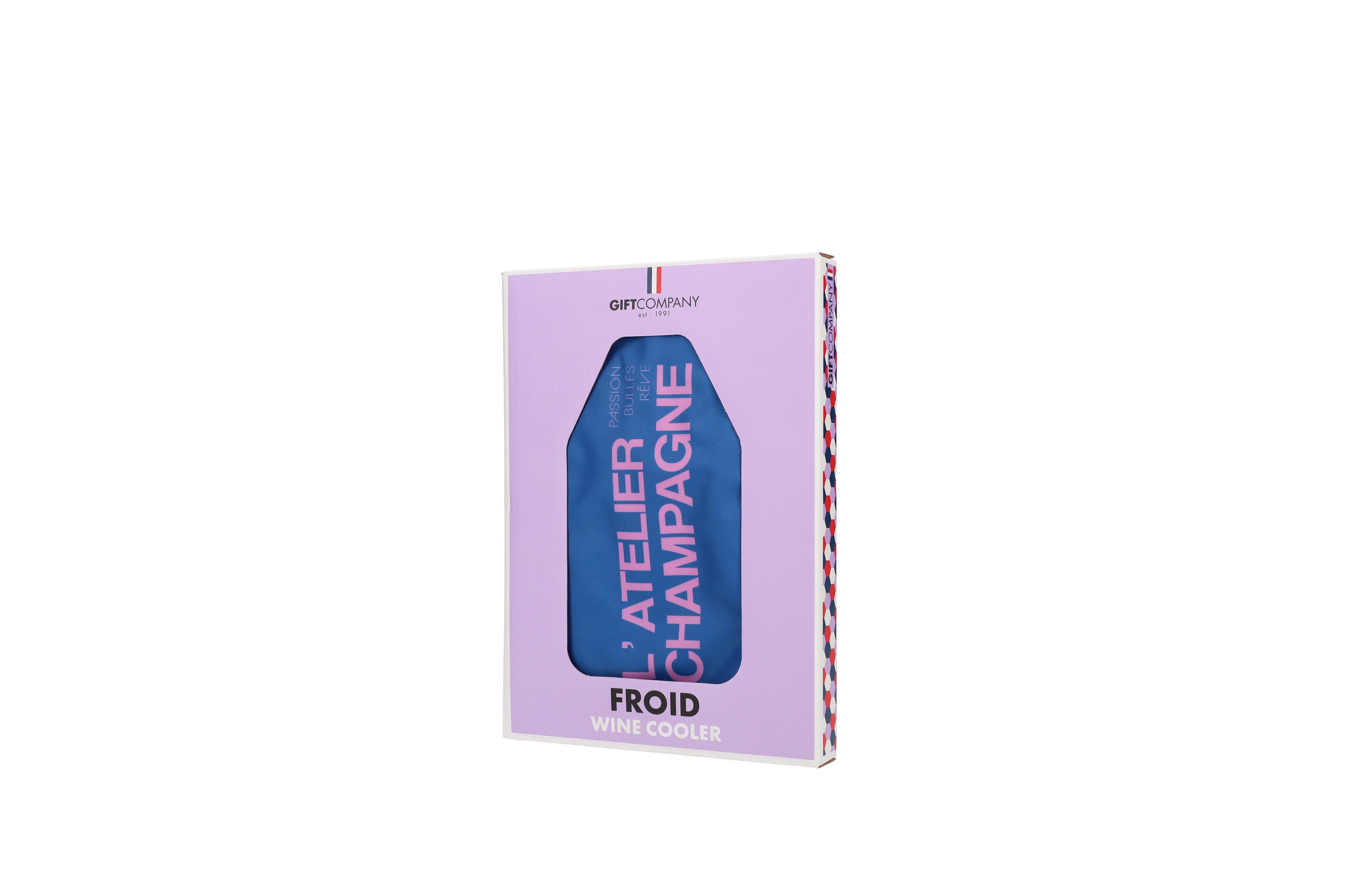 Froid, cooling sleeve, motive: L´atelier champagne, blue