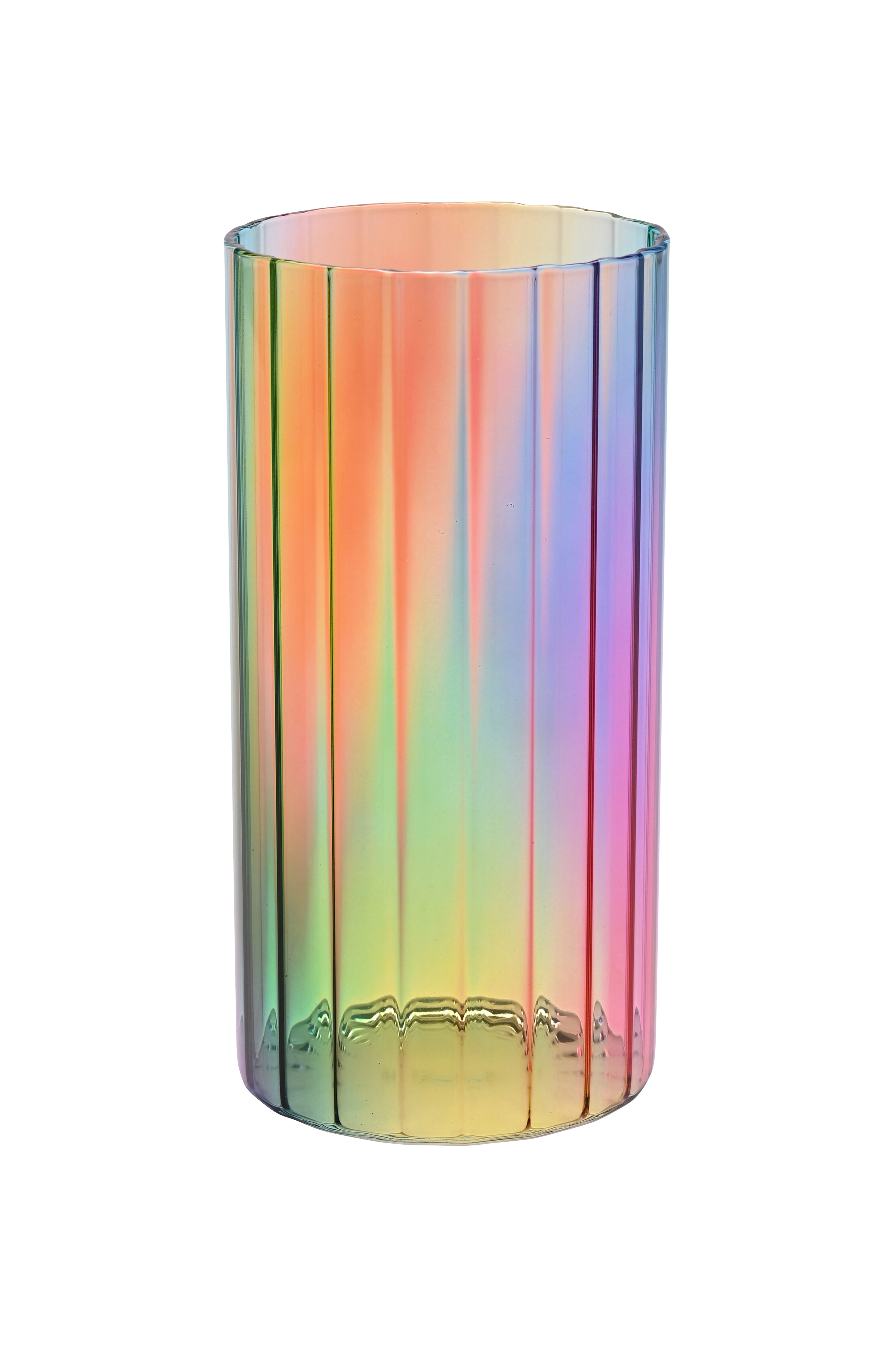 Jacquard, vase, stripes, H20cm, multicolor/iridescent, sprayed