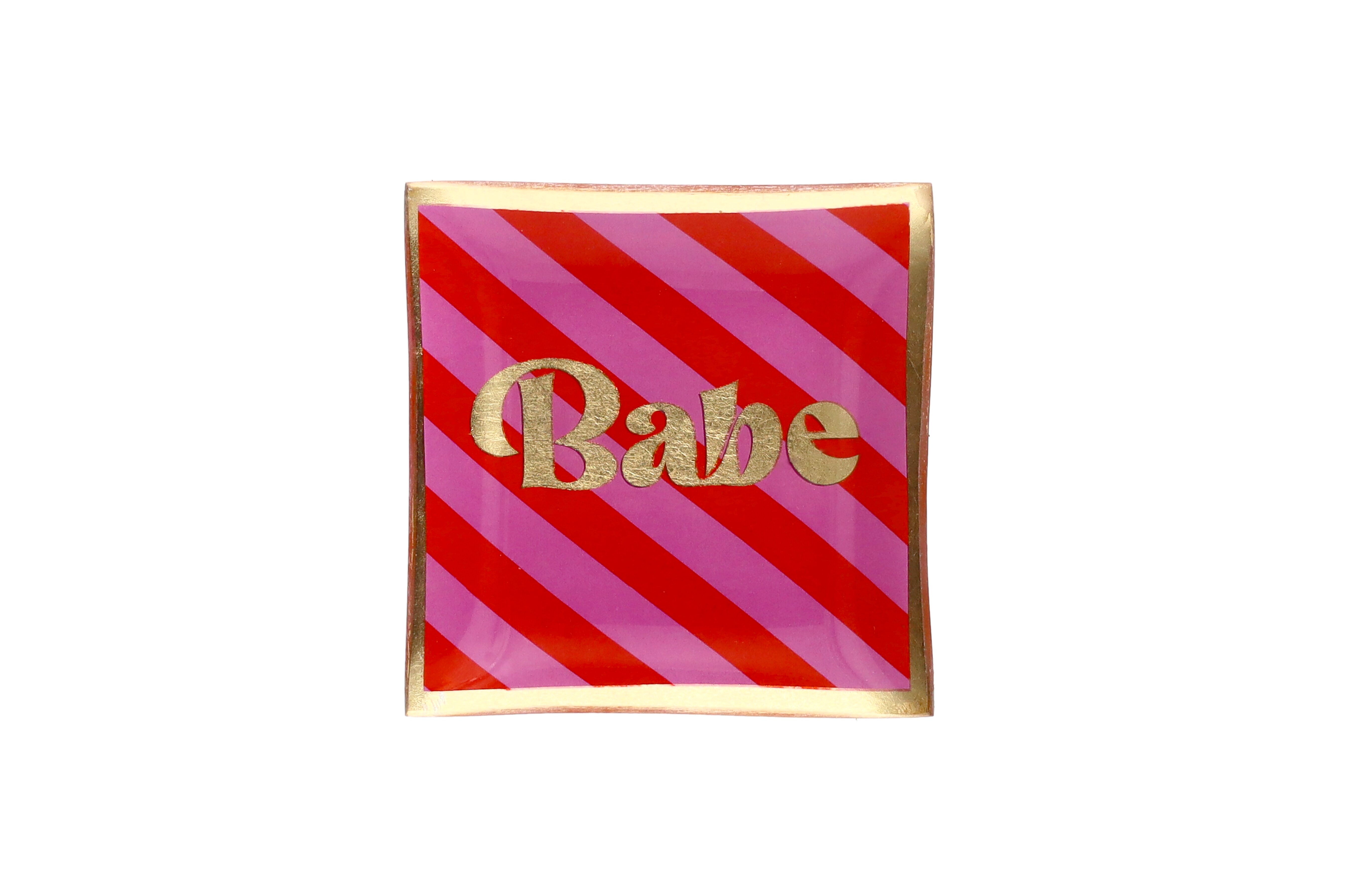 Love Plates, Glasteller S, Motiv: Babe, orange/rosa