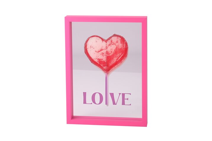 Love Frames, glass picture, motive: love, hot pink