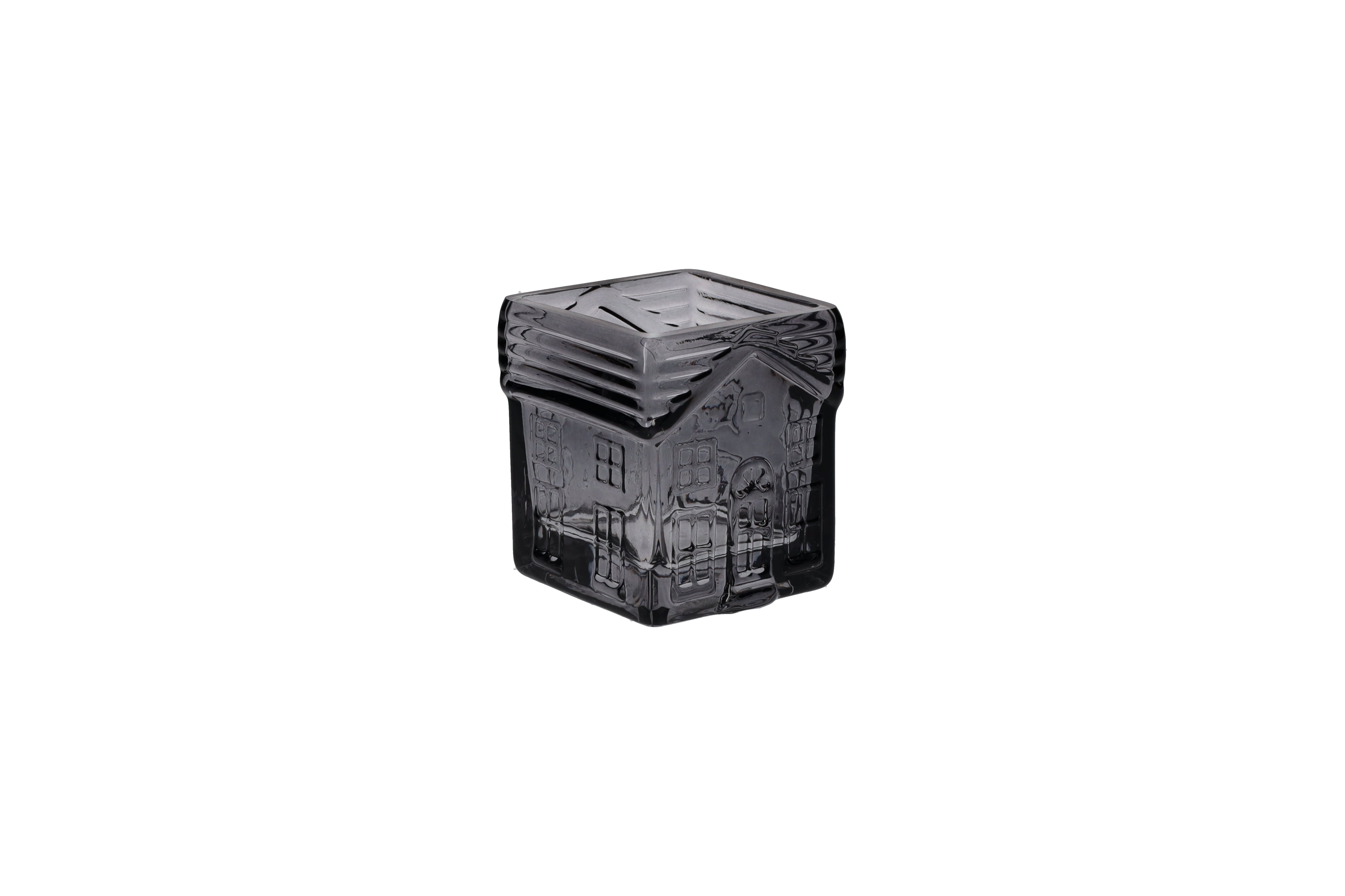 Jacquard, Windlicht,  Haus, S, grau, gs