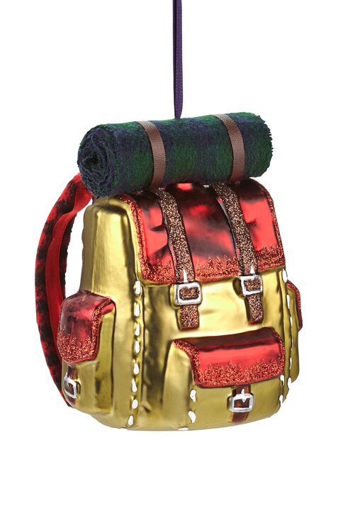 hanger backpack, red/gold